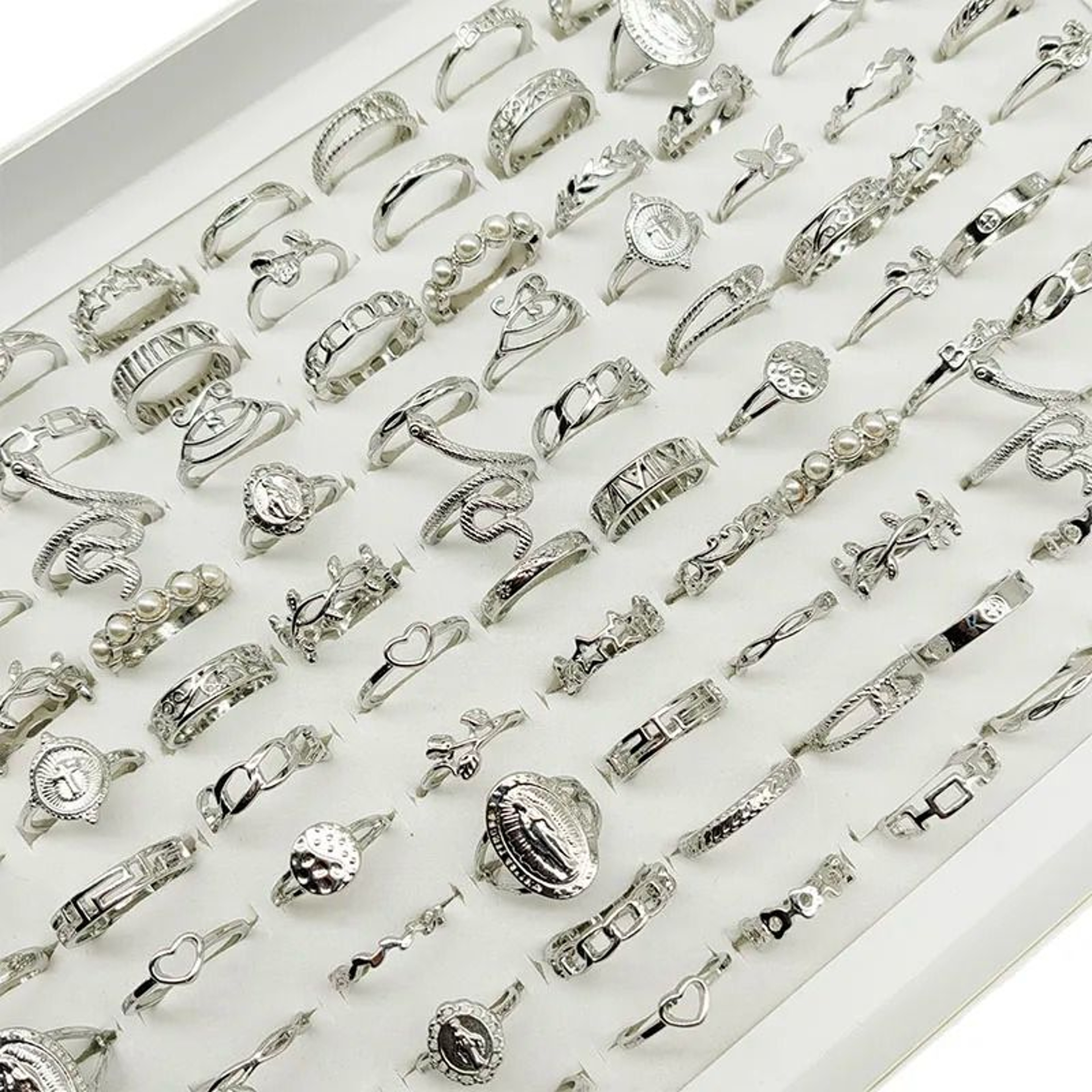 Gold Tone Mixed Style Ring Set For Women 30 Pieces 8