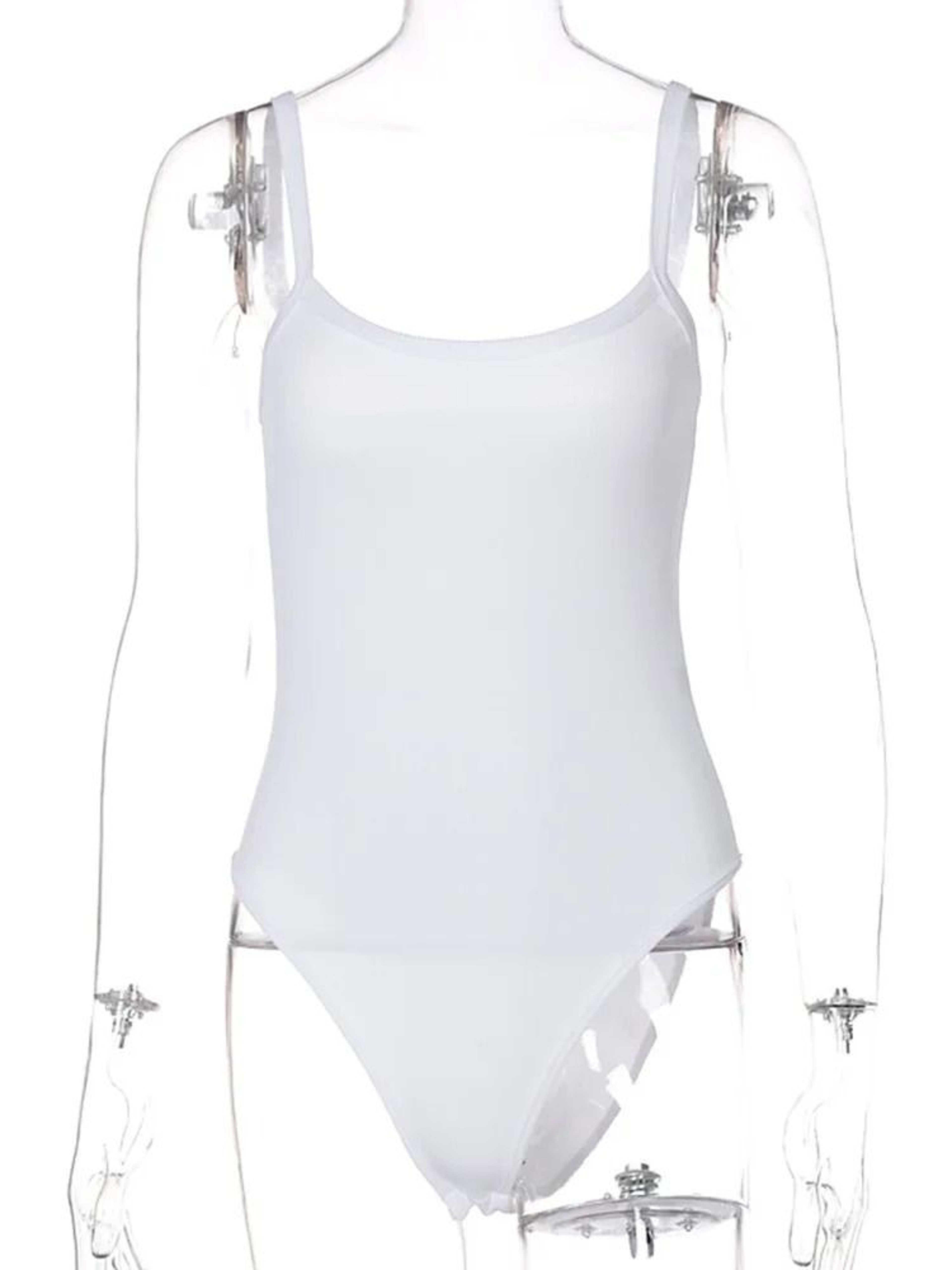 Sleeveless Bodycon Summer Bodysuit For Women Slim Sheer Casual Basic Top 6