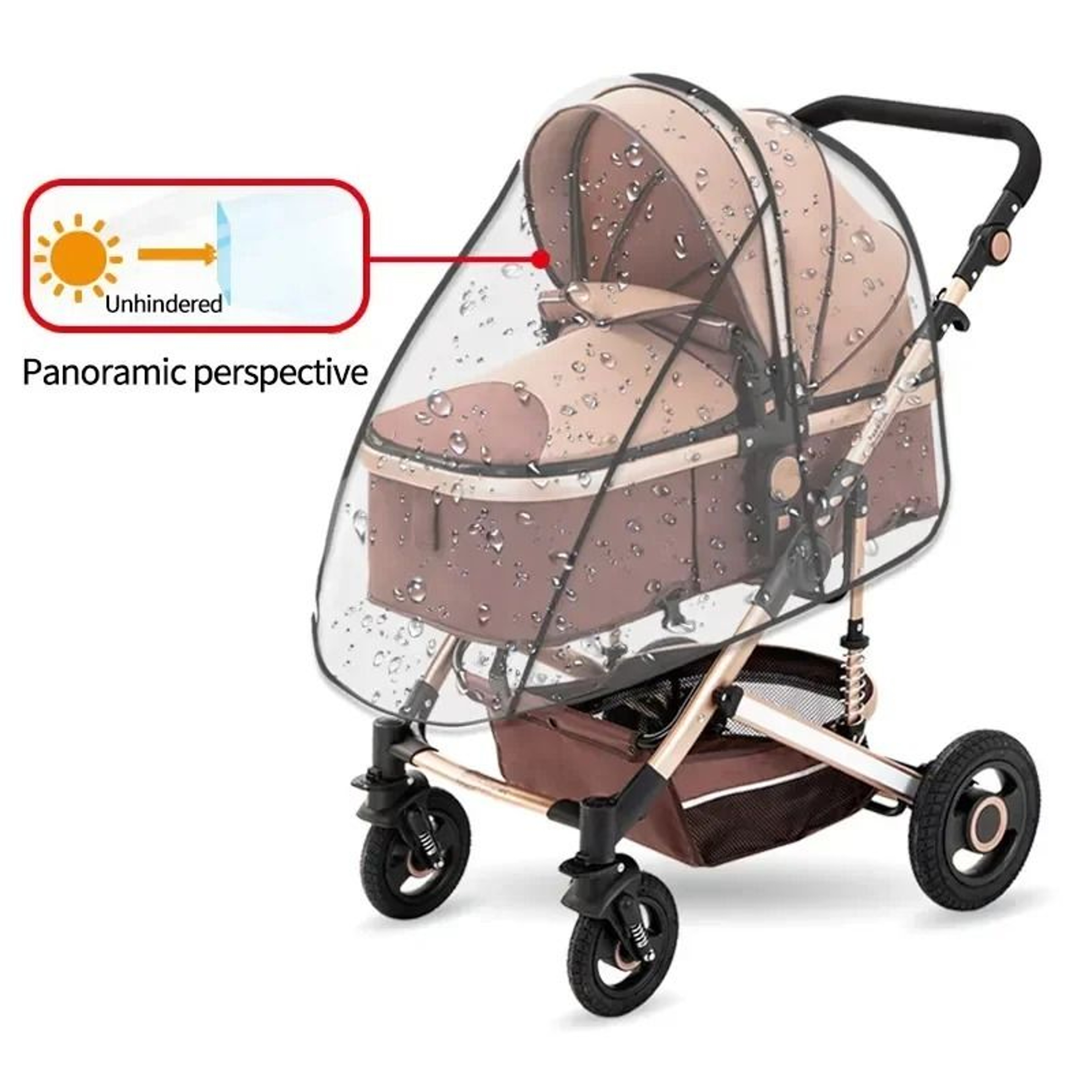 Universal Stroller Rain Cover Transparent Windproof Waterproof Baby Weather Shield 5