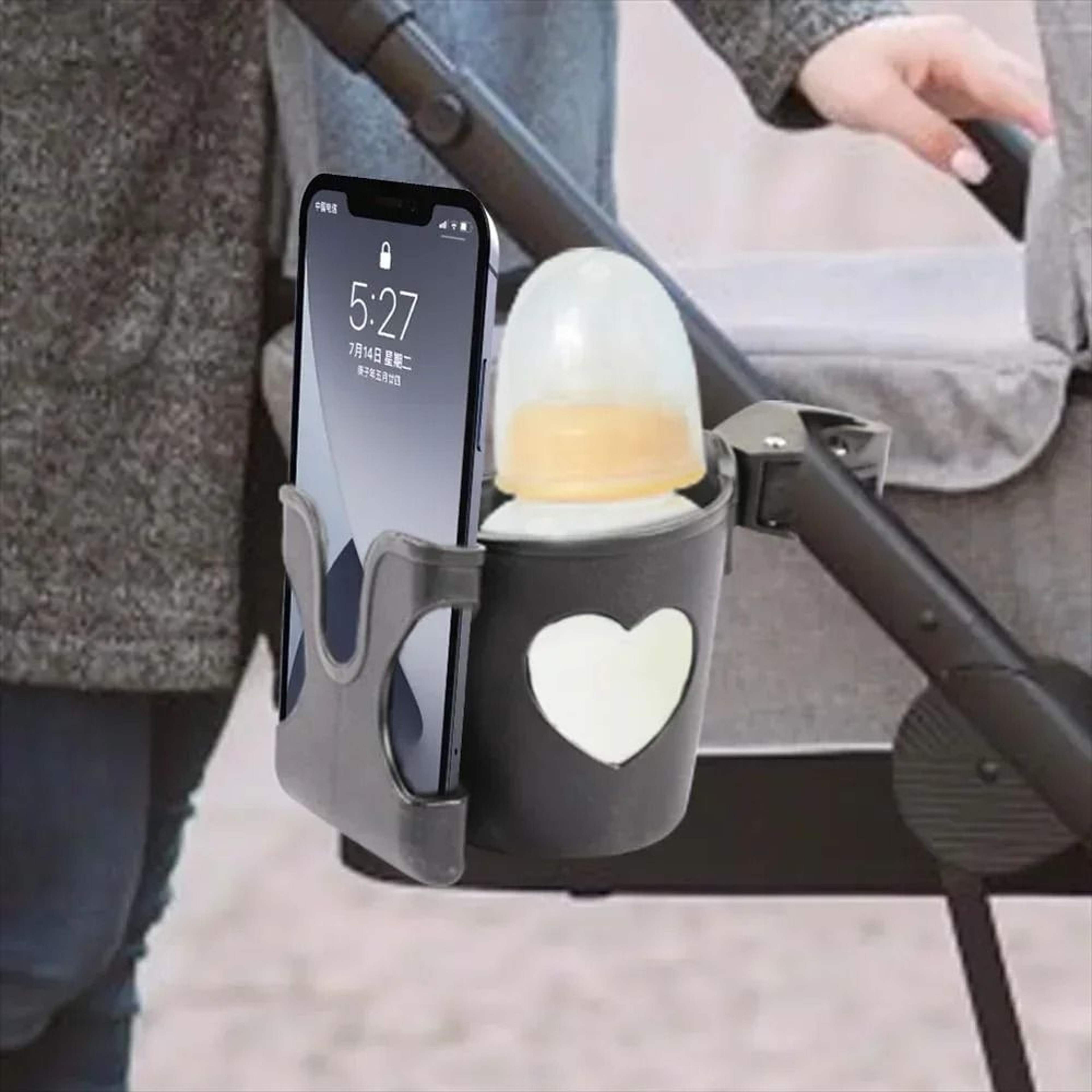 Stroller Cup Holder And Phone Holder 1