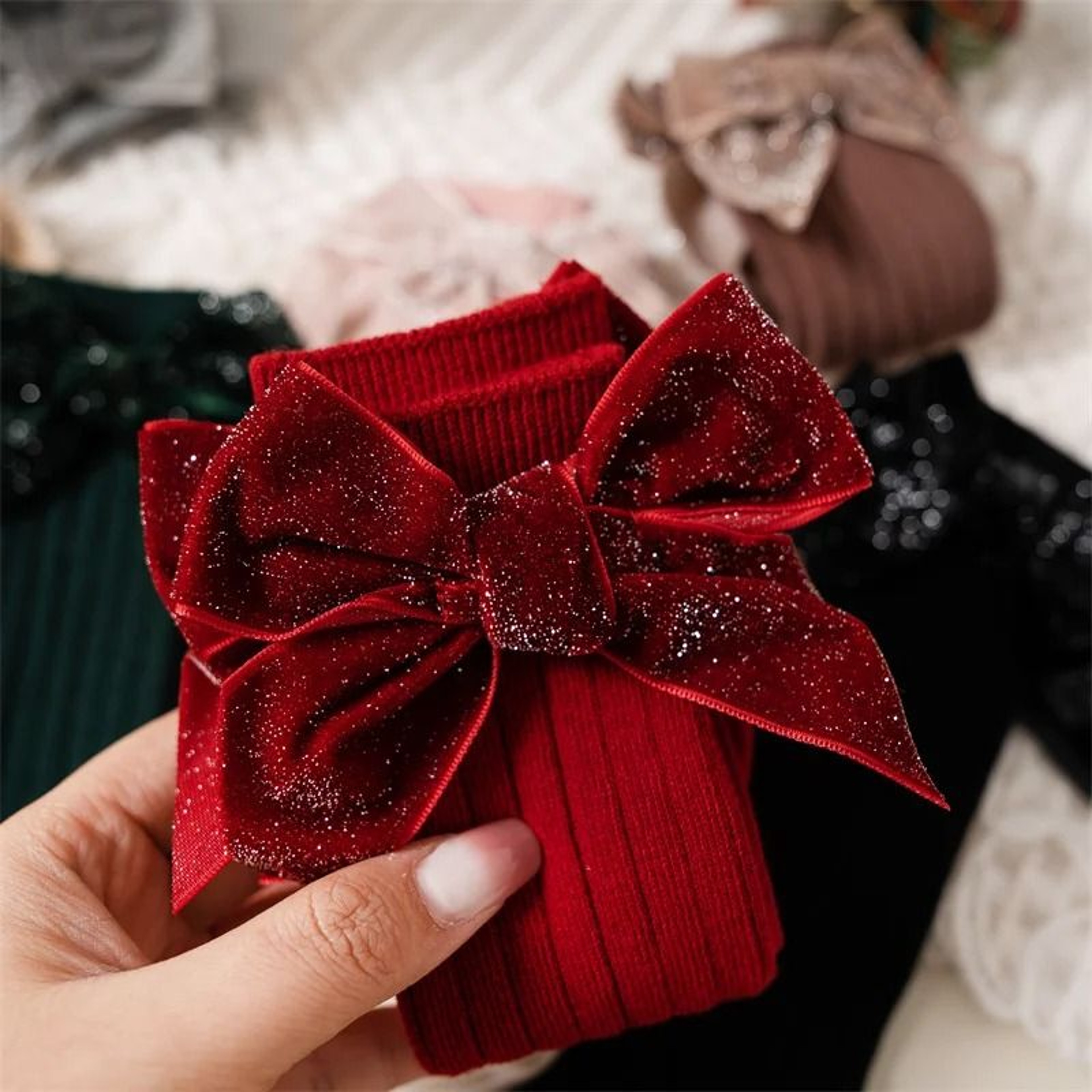 Baby Girls Knee High Bow Socks Soft Cotton Winter And Autumn Kids Socks 0