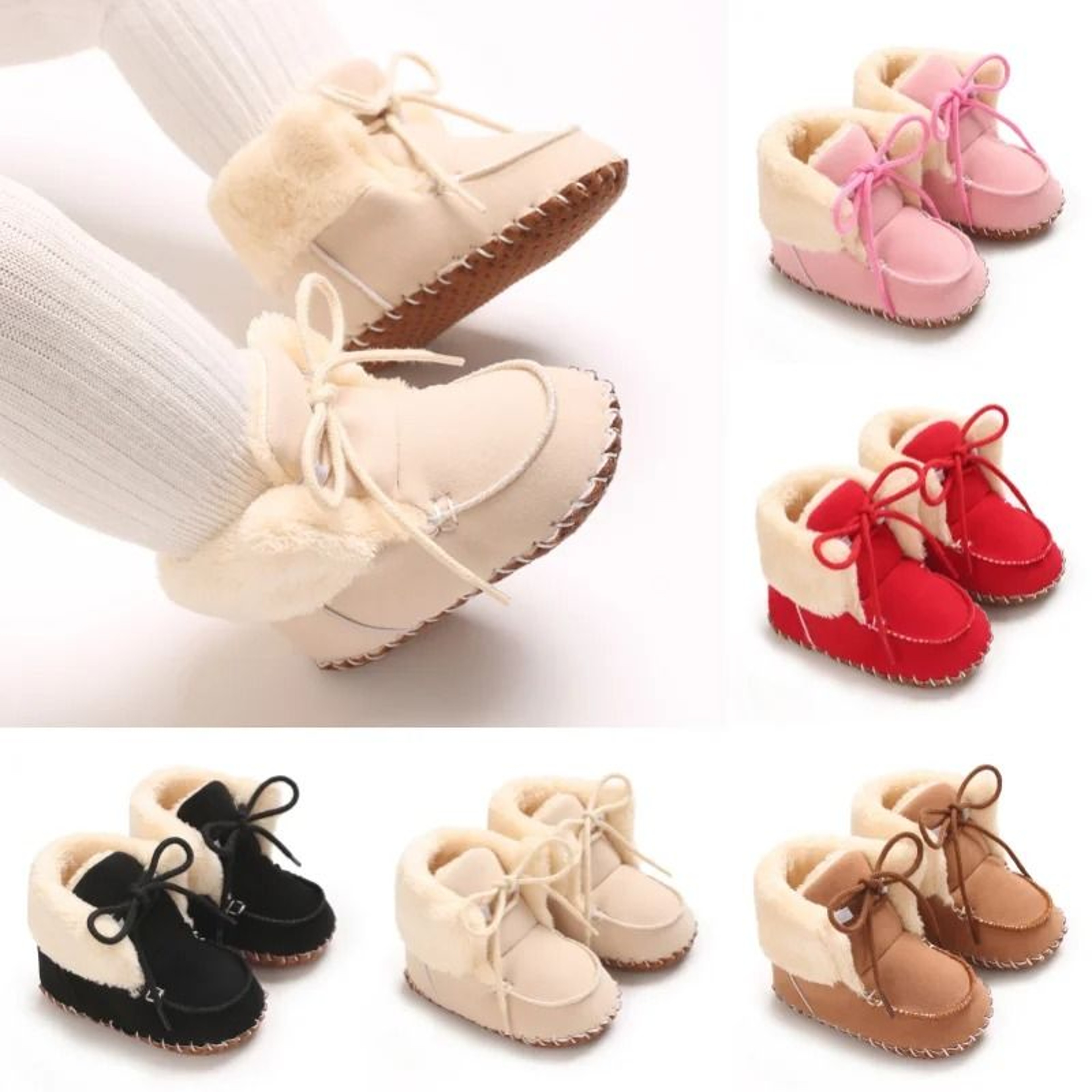 Baby Plush Warm Cotton Shoes Soft Soled Non Slip Boots 0 To 18 Months 0