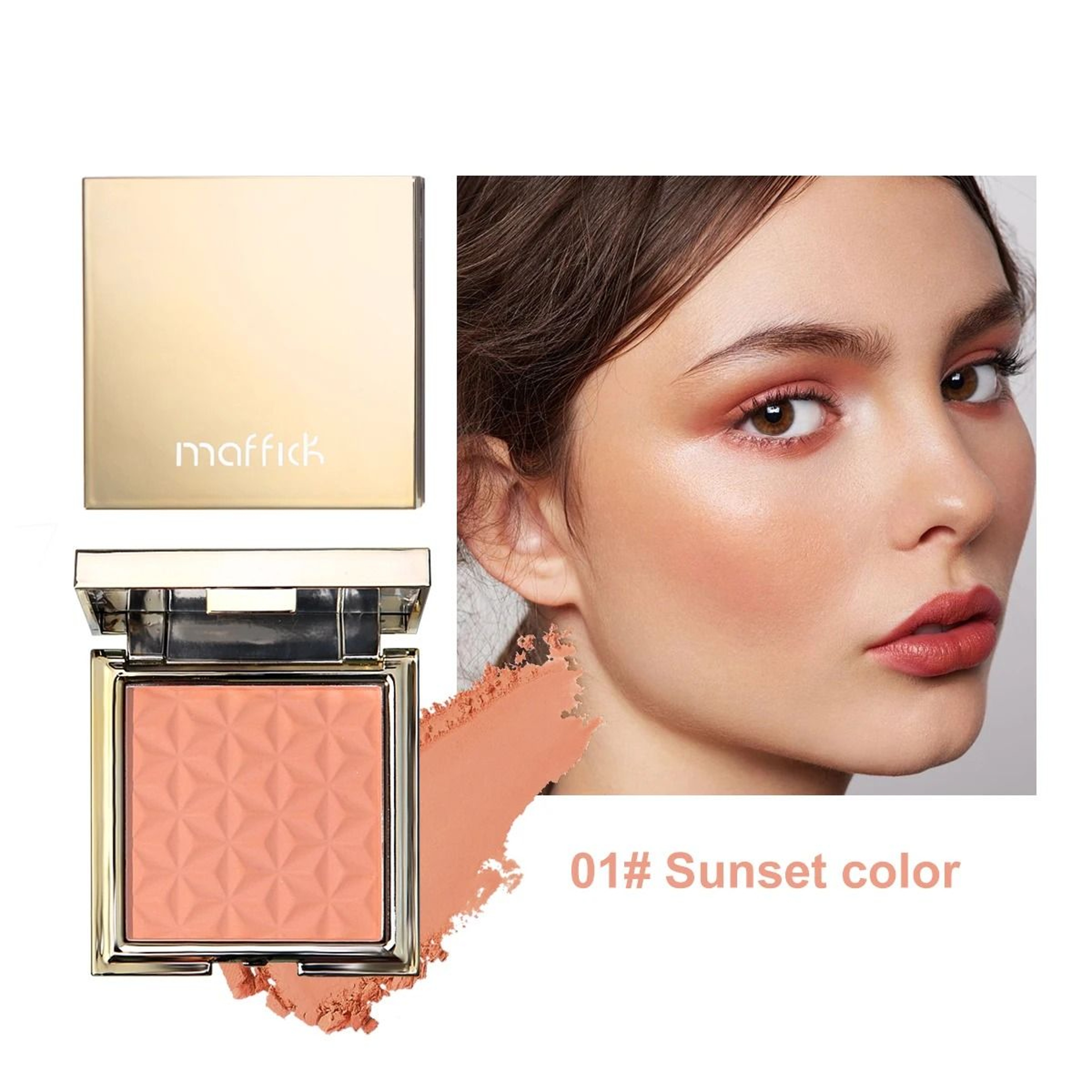 Gold Relief Blush Palette Long Lasting Nude And Pink Shades 6