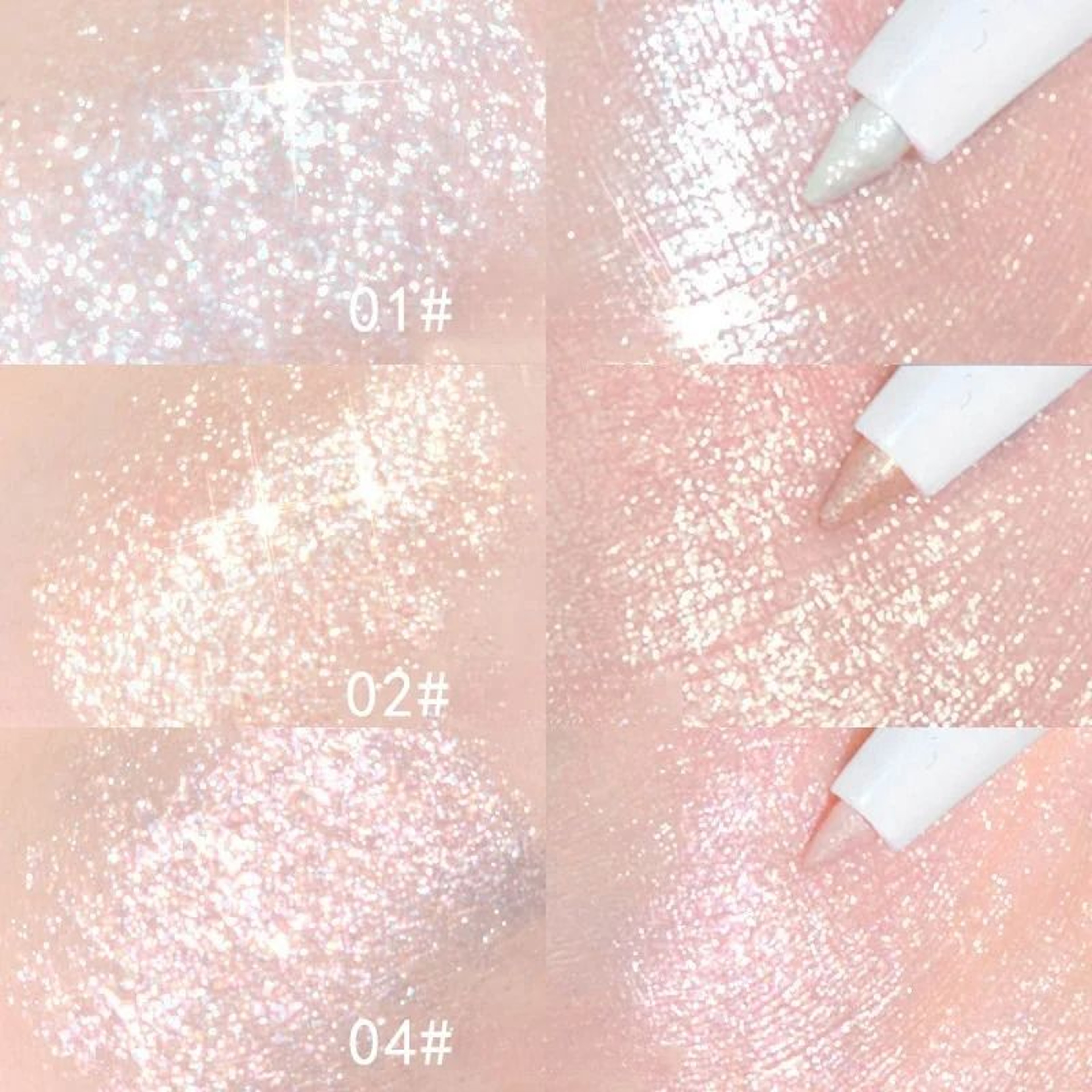 Diamond White Eyelid Highlighter Pen Glitter Eyeshadow Stick 5