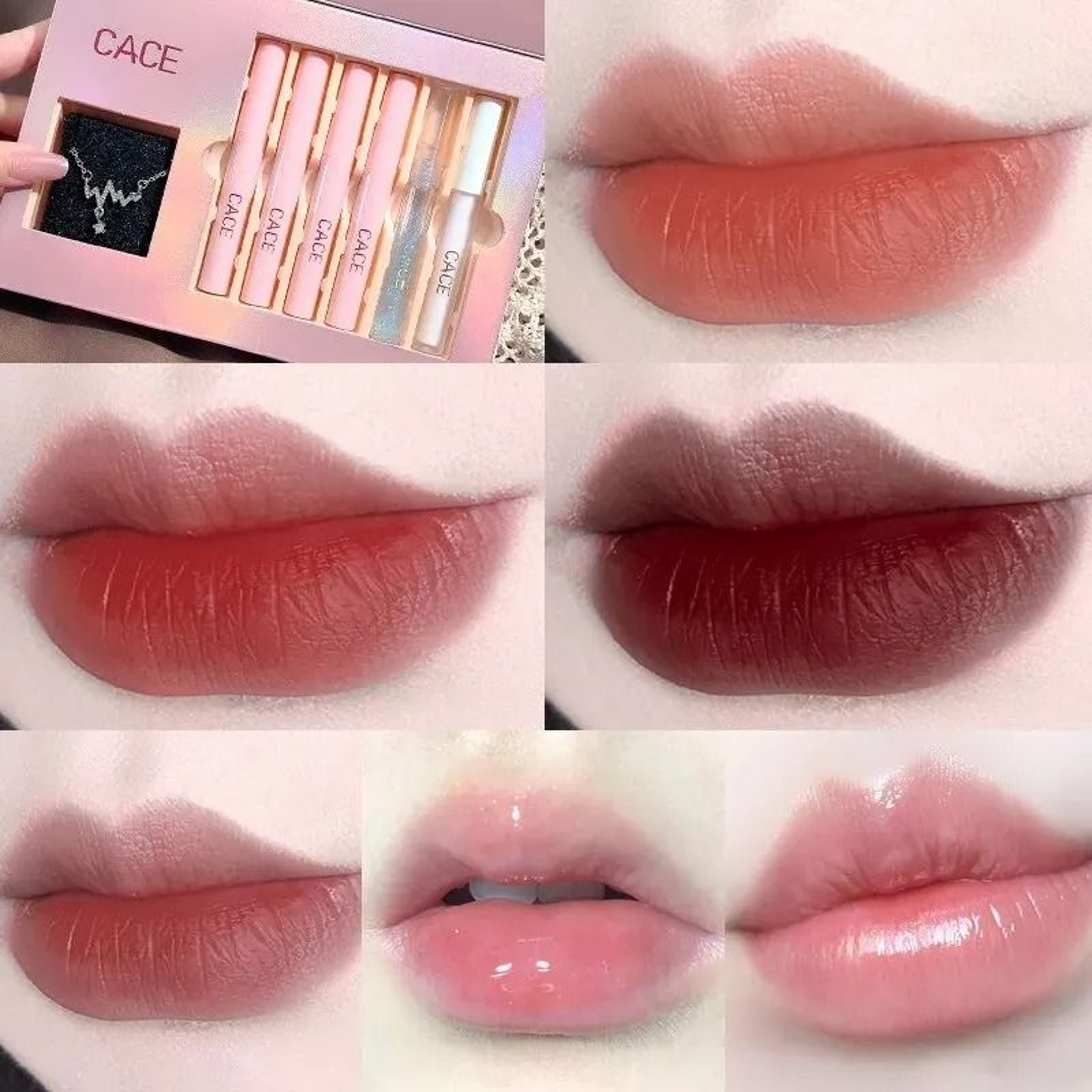 Matte Liquid Lipstick Set With Gloss Lip Plumper And Necklace 6 Piece Gift Set 3