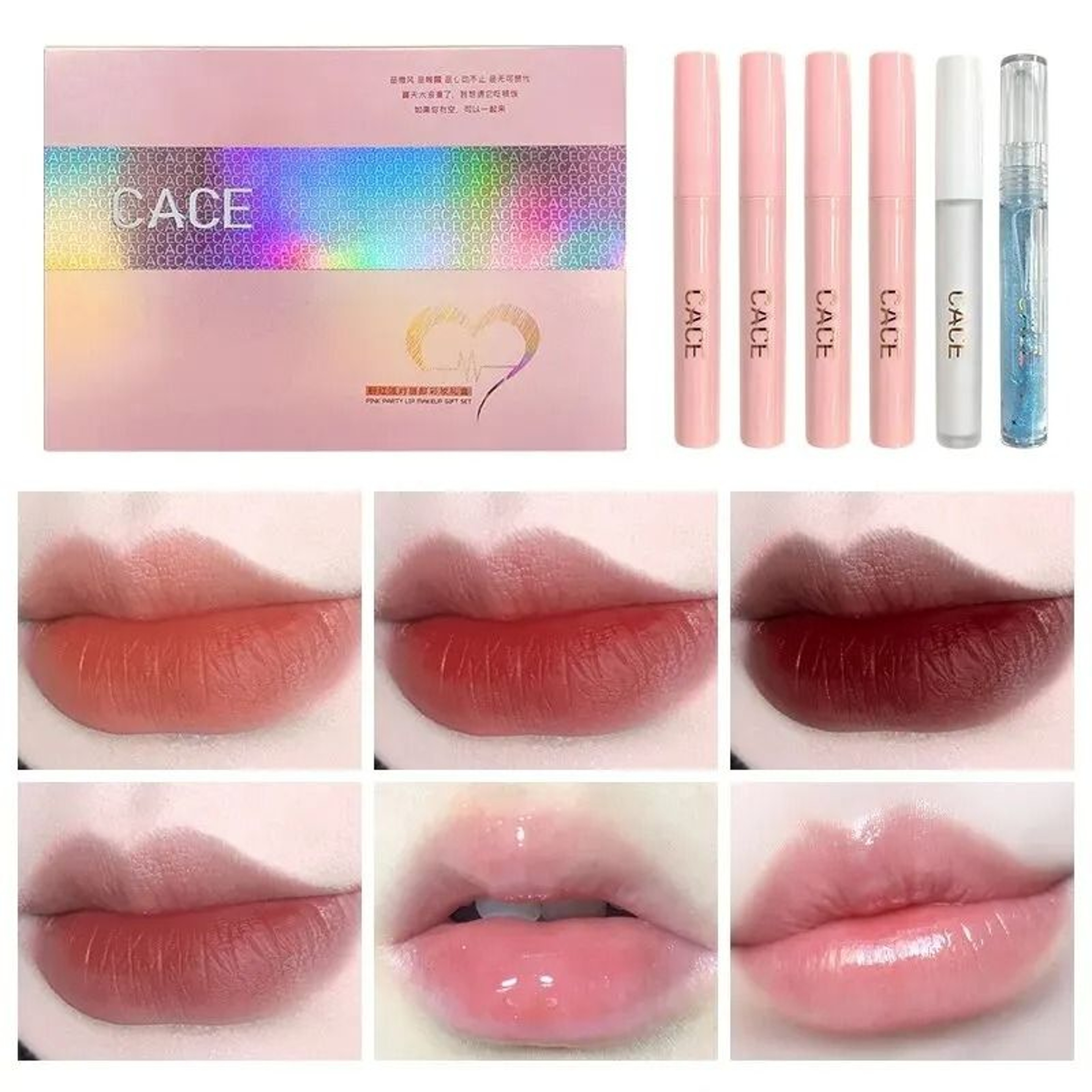 Matte Liquid Lipstick Set With Gloss Lip Plumper And Necklace 6 Piece Gift Set 7
