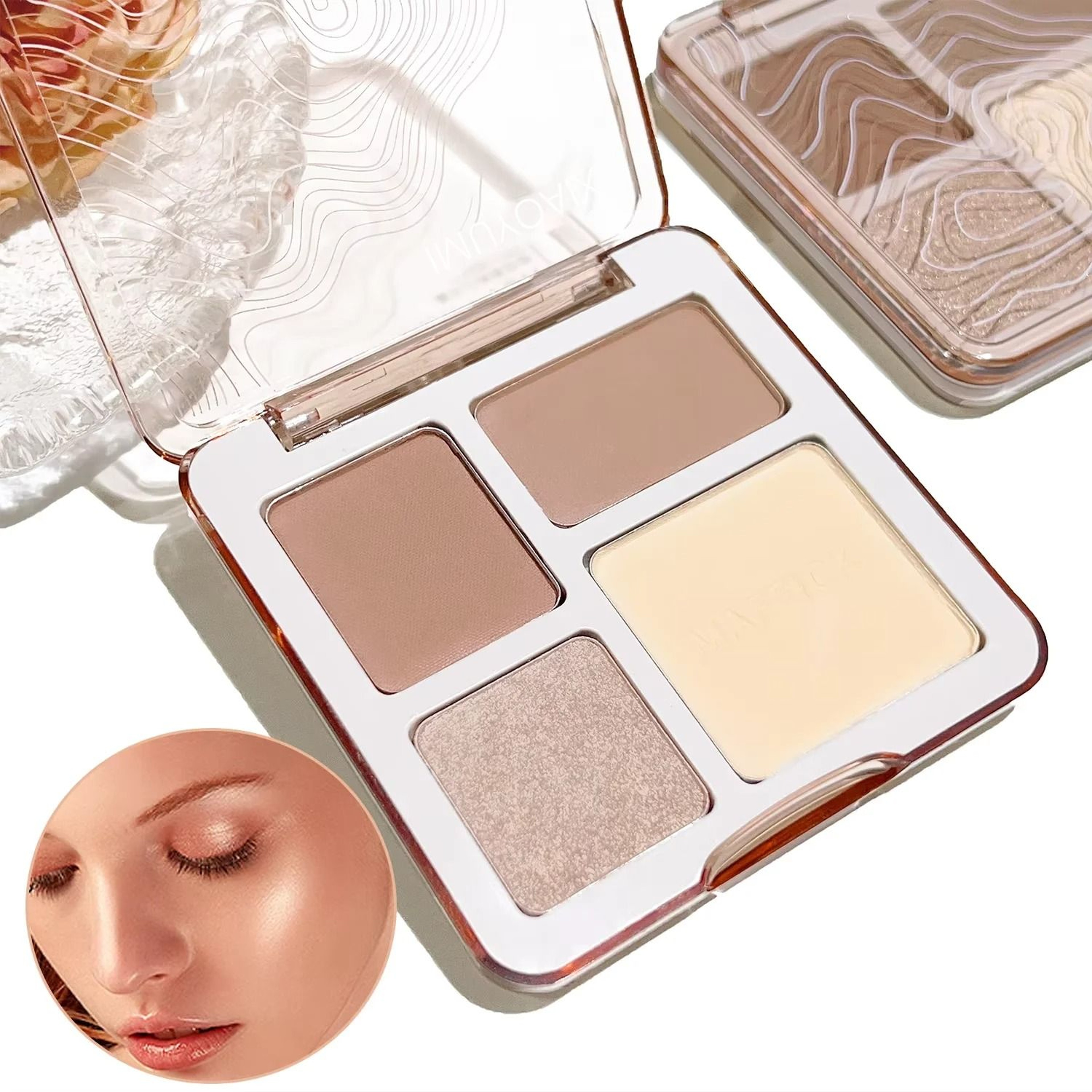 Four Color Highlighter And Contour Palette Matte And Shimmer 2