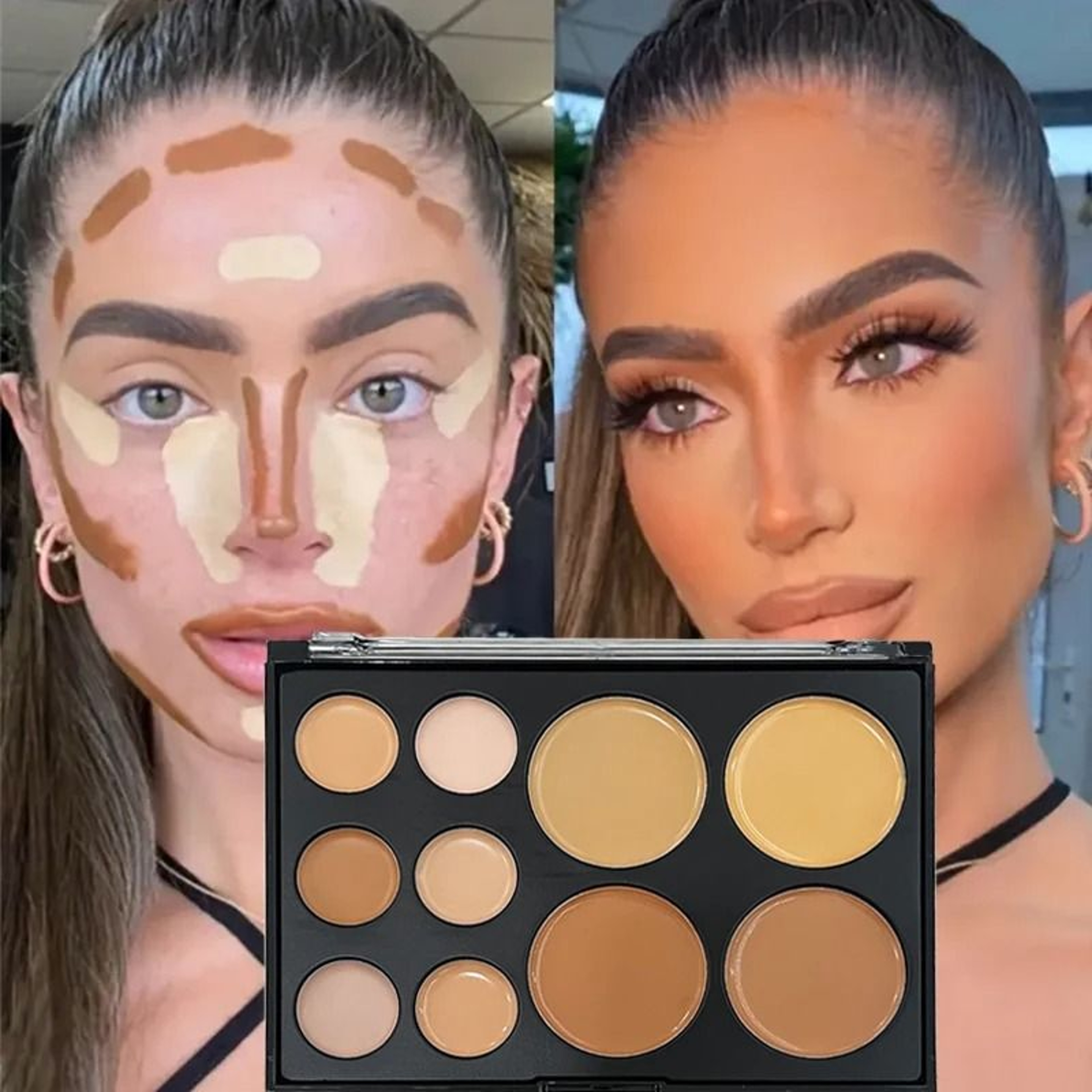 10 Color Concealer Palette Full Coverage Matte Cream 1