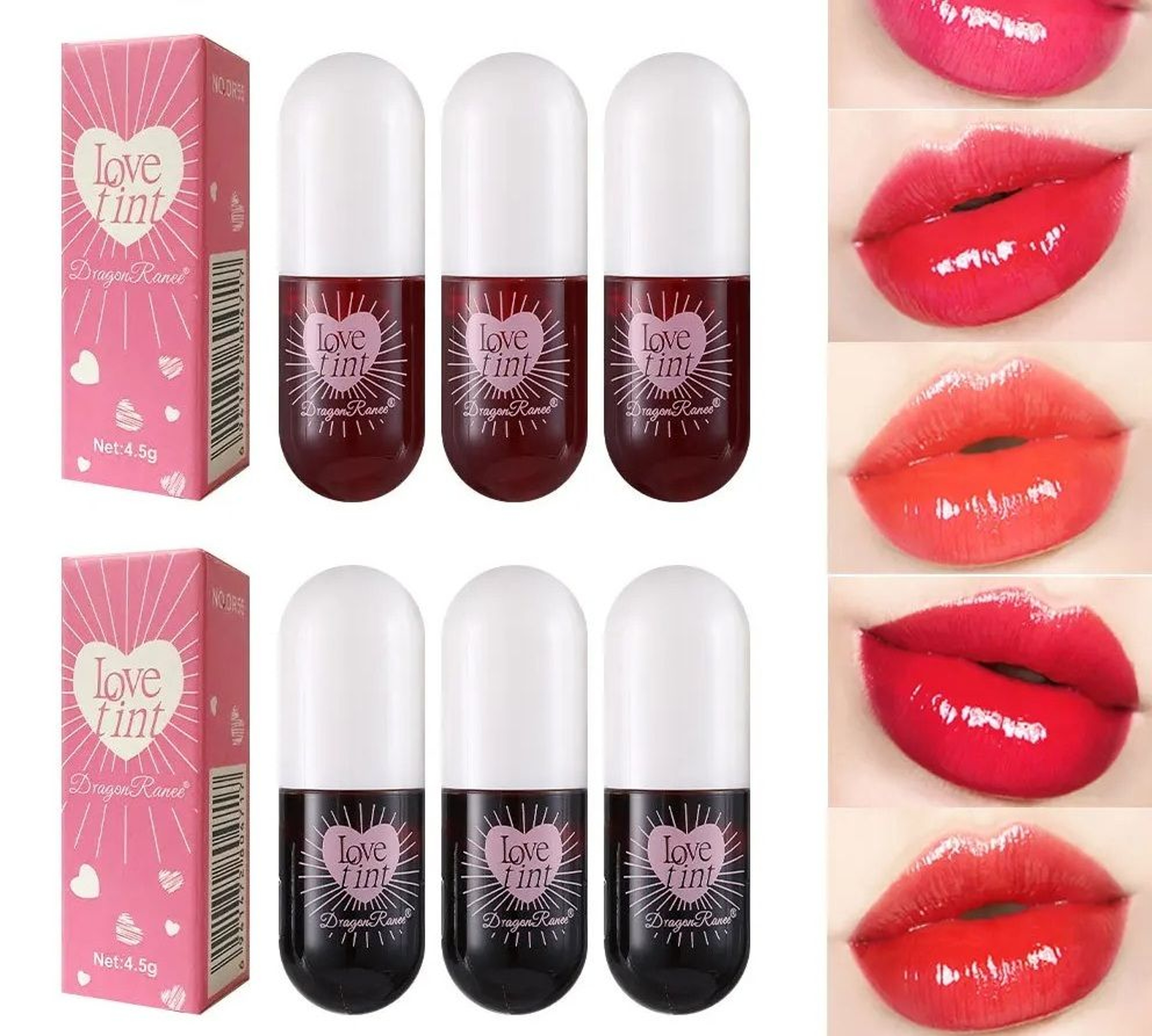 Liquid Lip Dye Waterproof Non Stick Glossy Tint 6 Colors 0