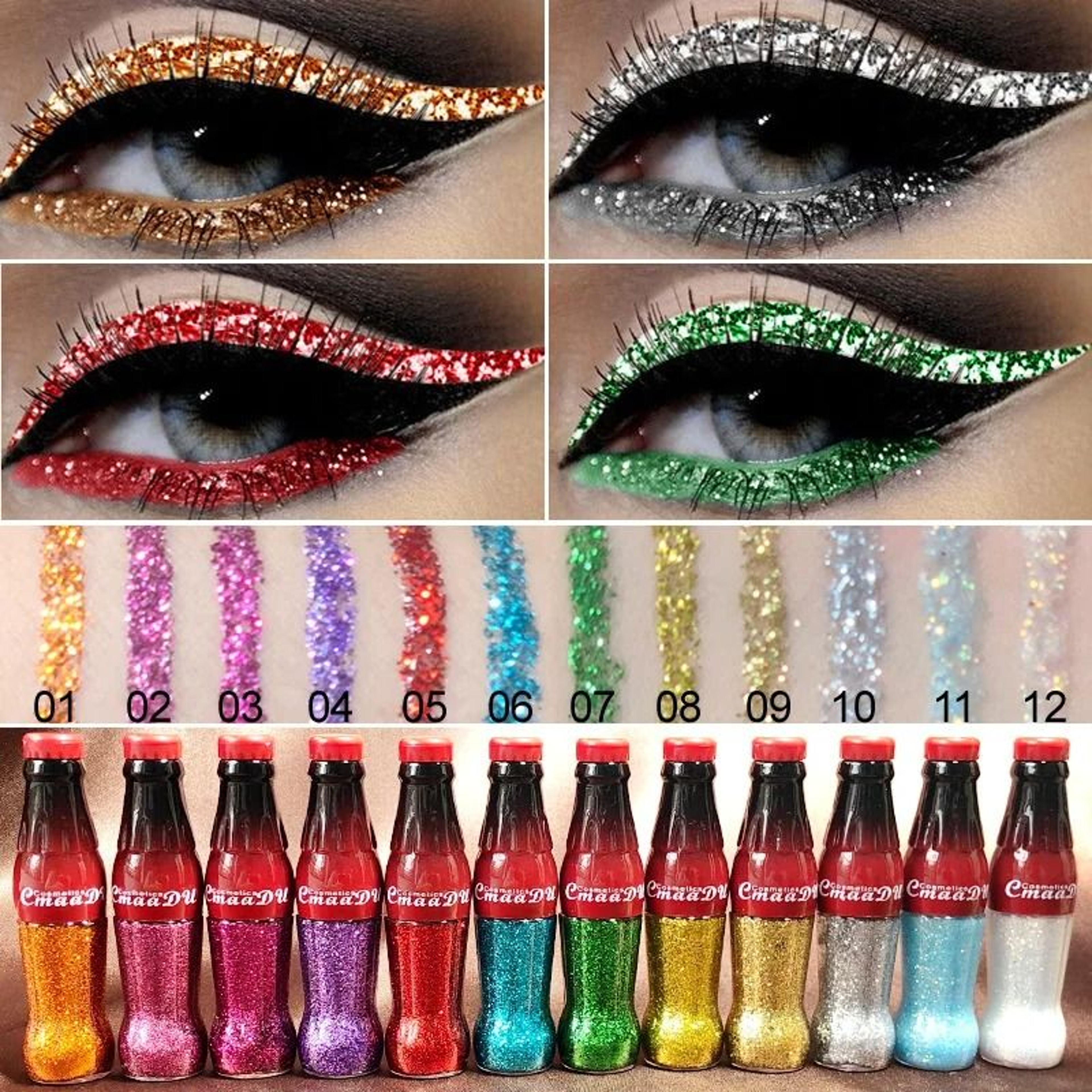 Waterproof Glitter Eyeliner Long Lasting Shimmer Eye Makeup 0