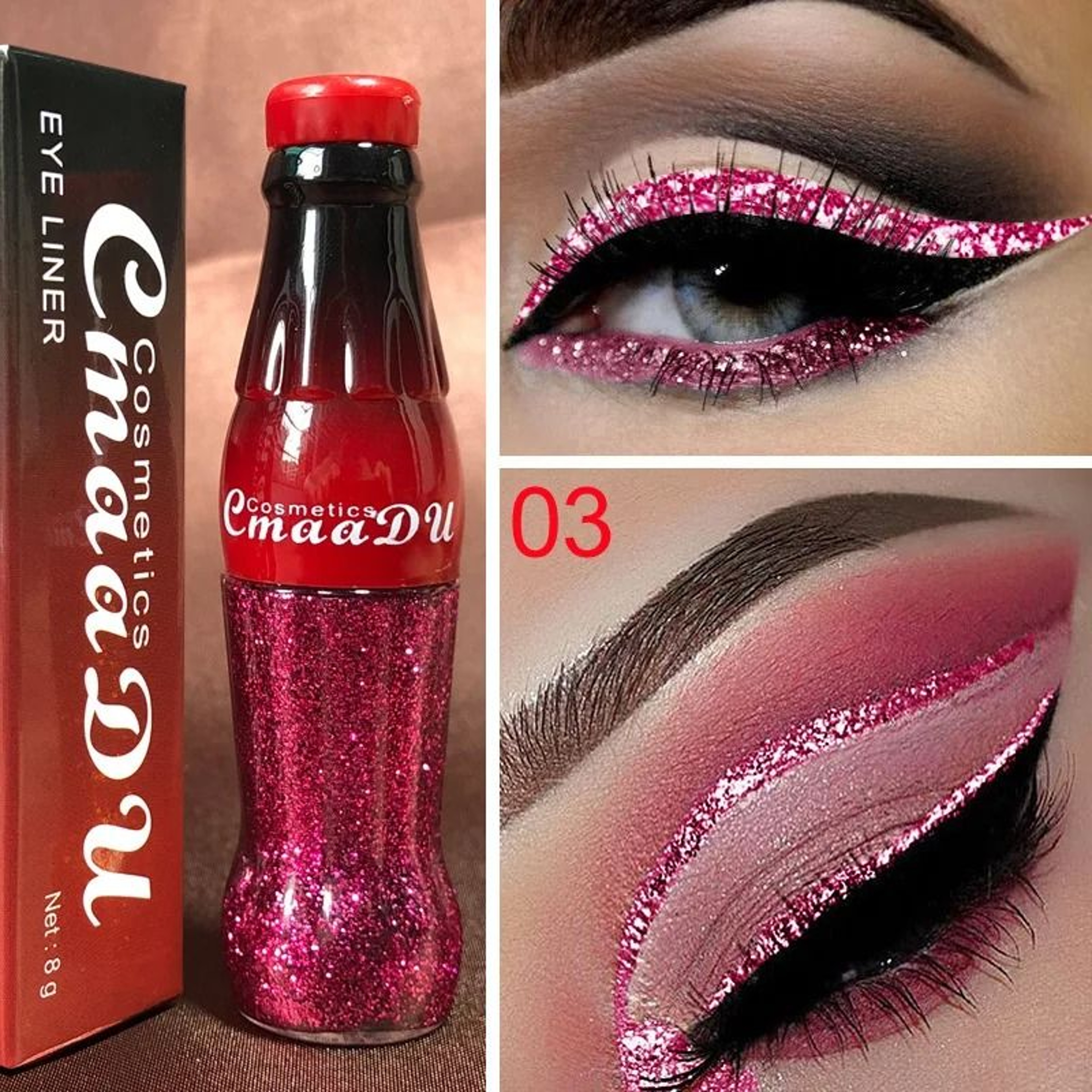 Waterproof Glitter Eyeliner Long Lasting Shimmer Eye Makeup 10