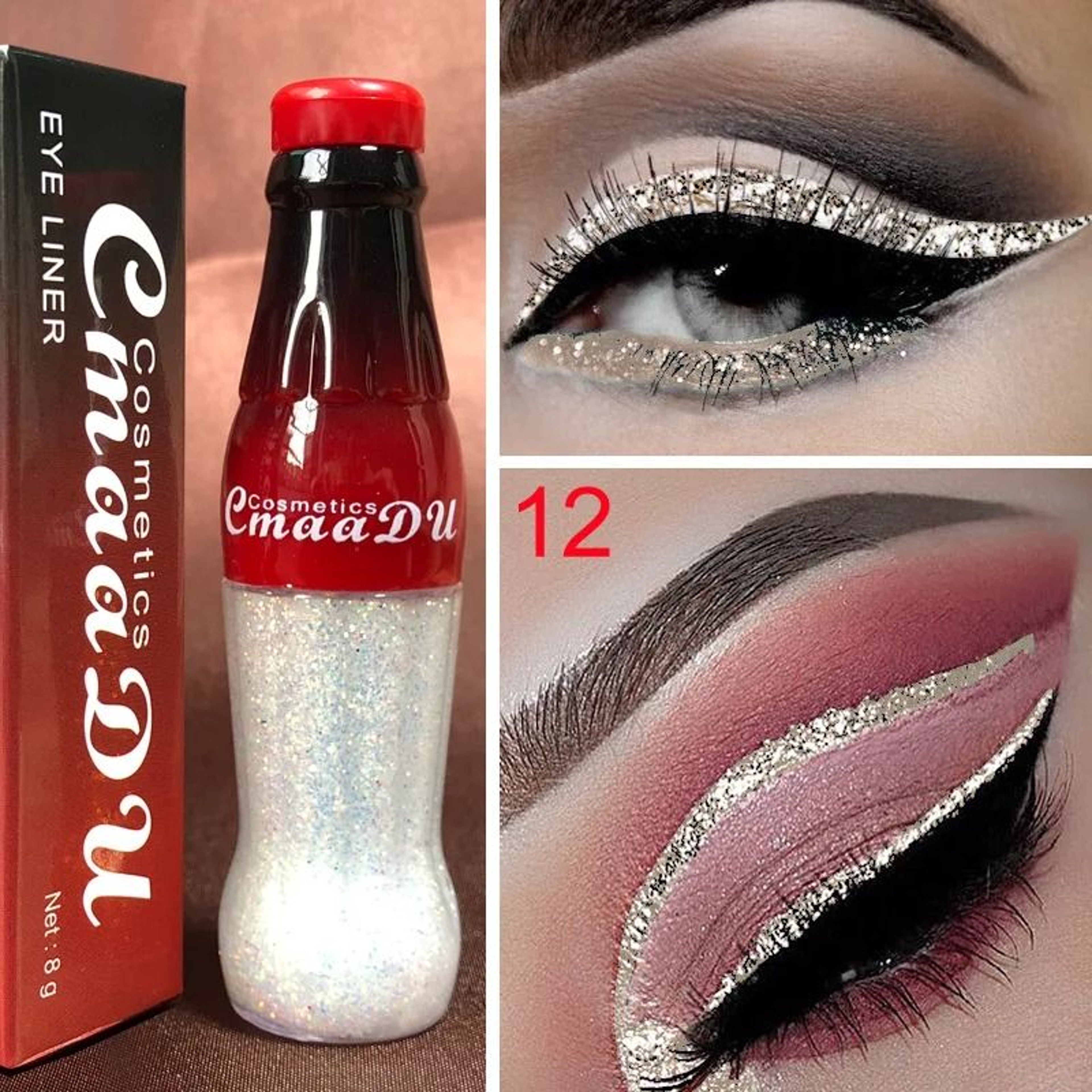 Waterproof Glitter Eyeliner Long Lasting Shimmer Eye Makeup 3