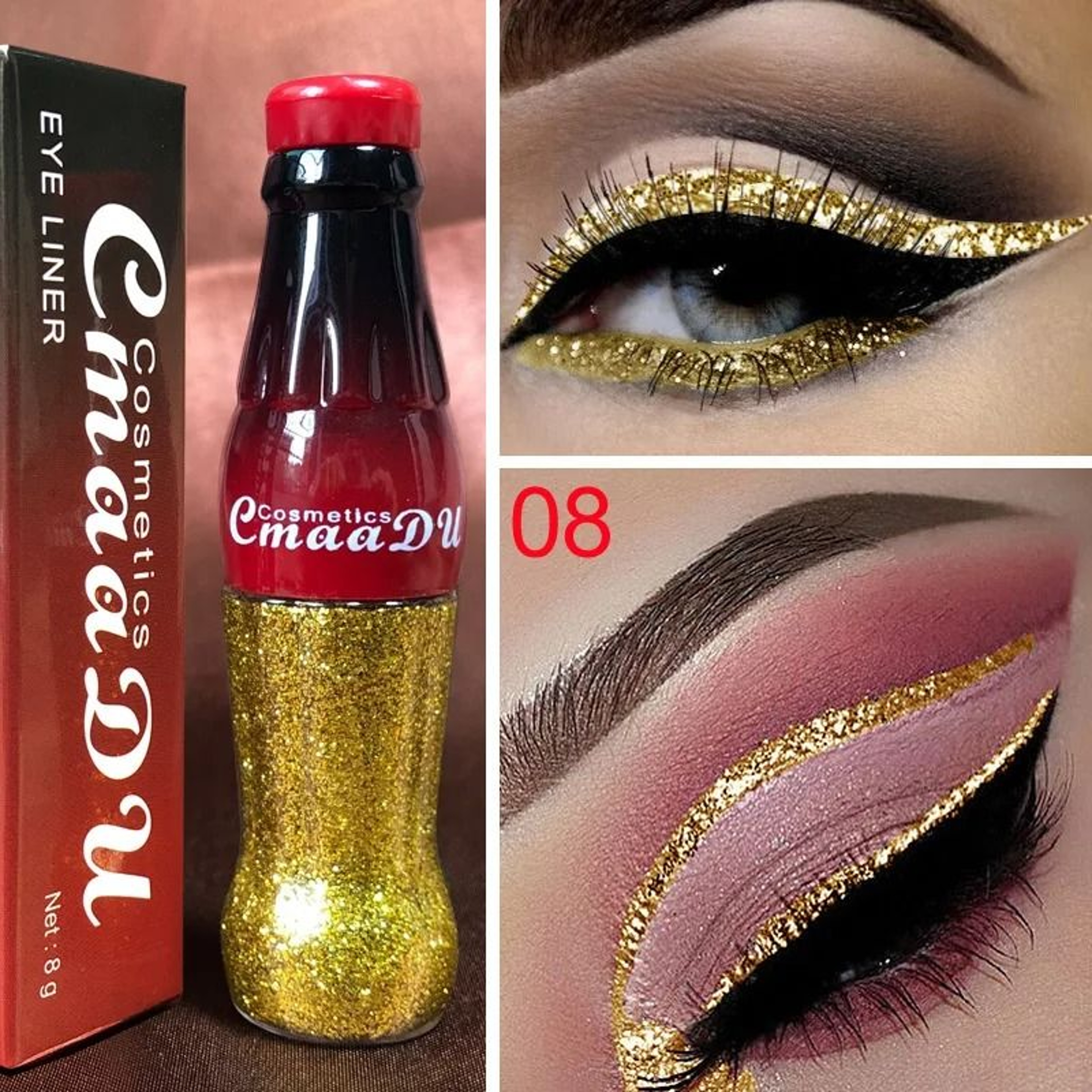Waterproof Glitter Eyeliner Long Lasting Shimmer Eye Makeup 15