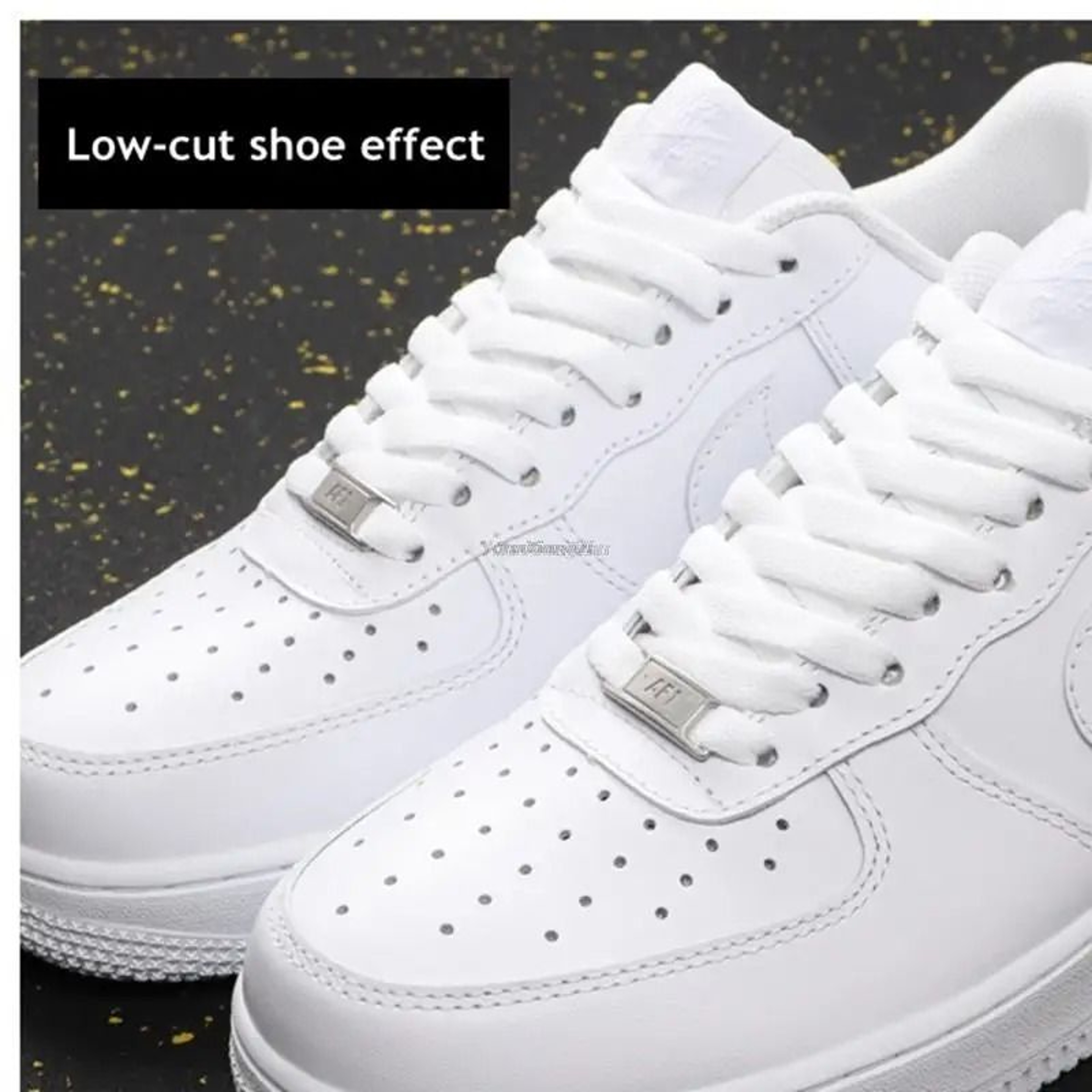 White Flat Shoelace Set With Lace Buckle Accessories 0