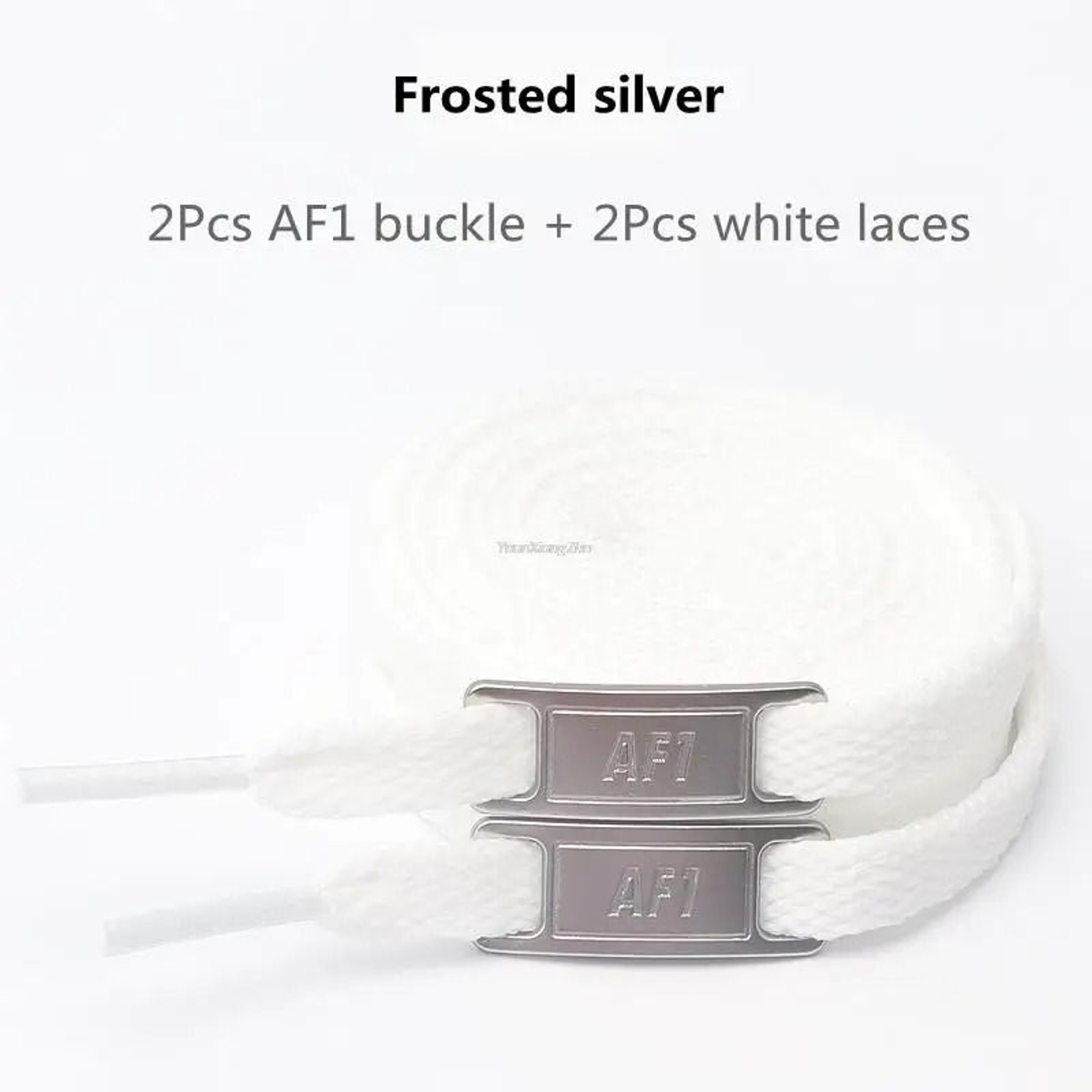 White Flat Shoelace Set With Lace Buckle Accessories 11