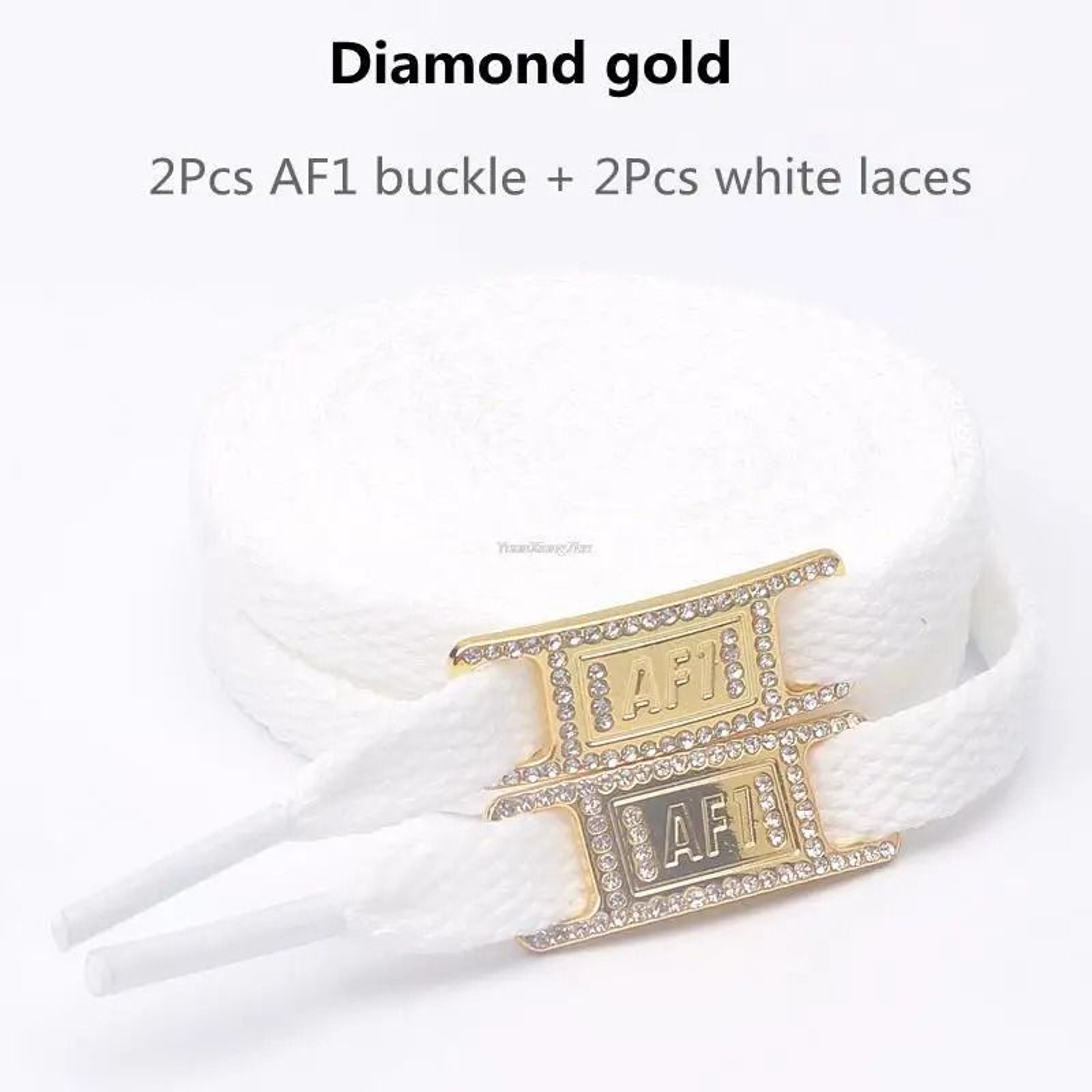 White Flat Shoelace Set With Lace Buckle Accessories 8
