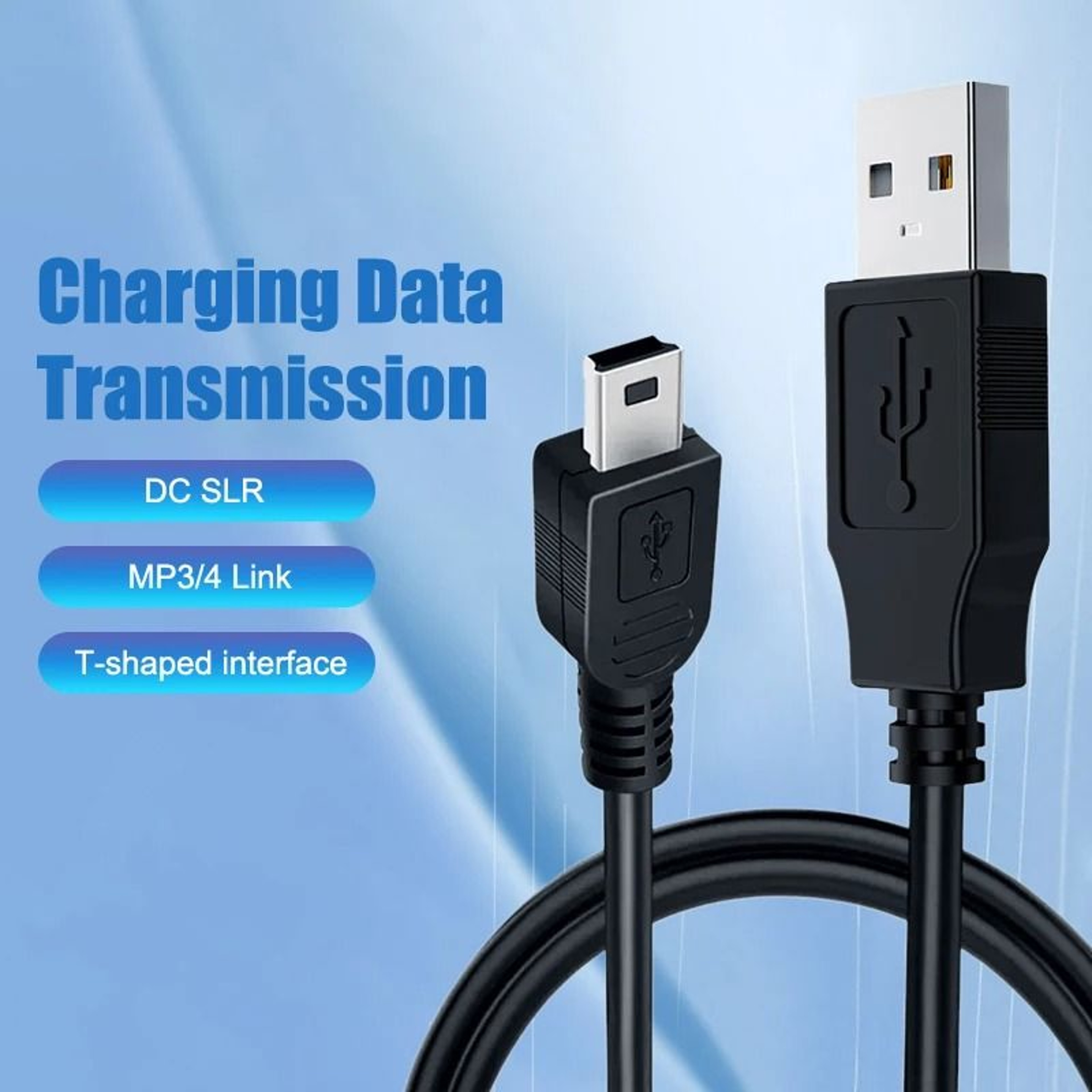 USB Cable 08M Mini USB 5 Pin Data Cable For Cameras Phones And Devices 0