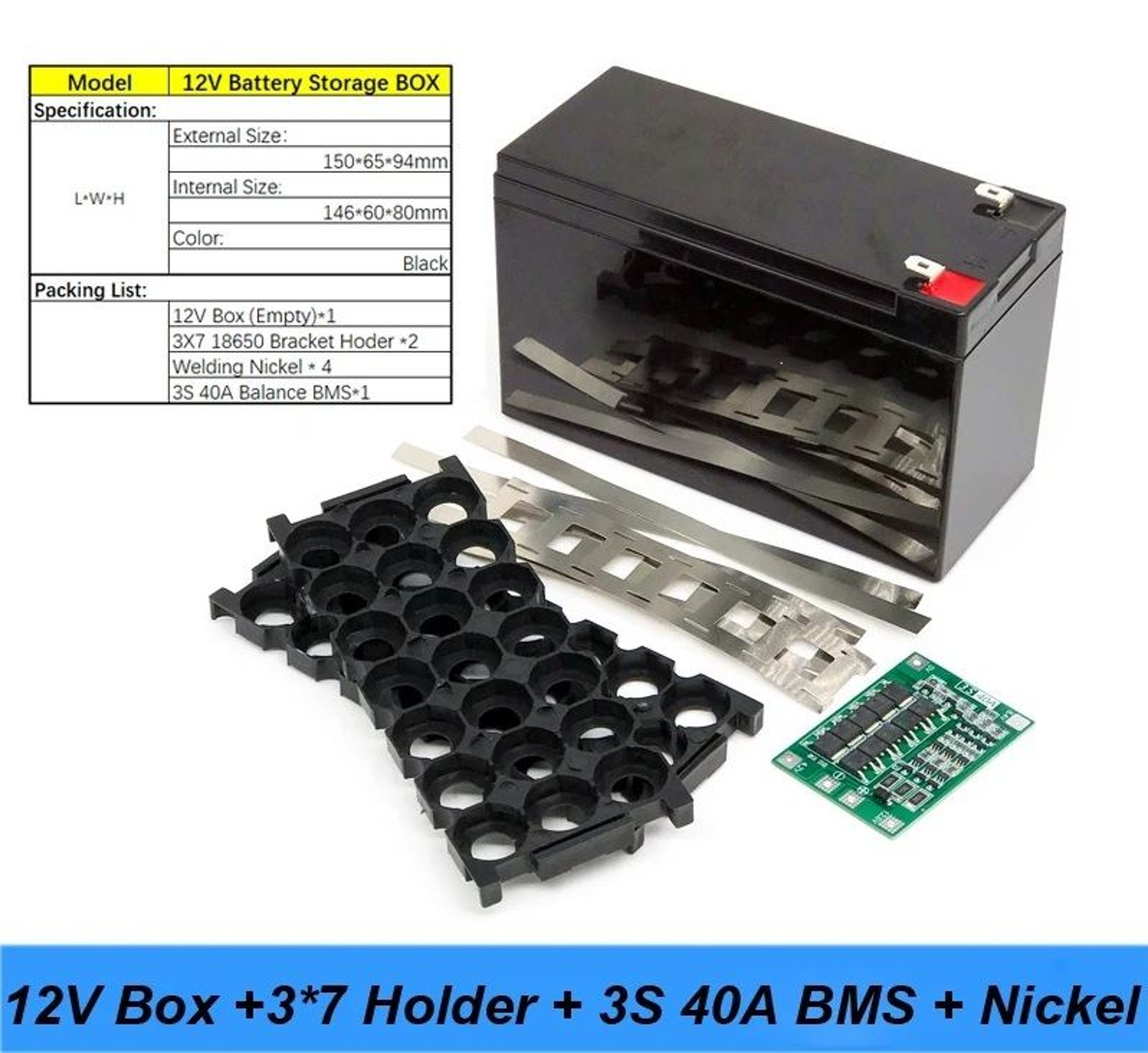 Battery Storage Box 12V 7Ah To 20Ah With 3S BMS For Lead Acid Replacement 5