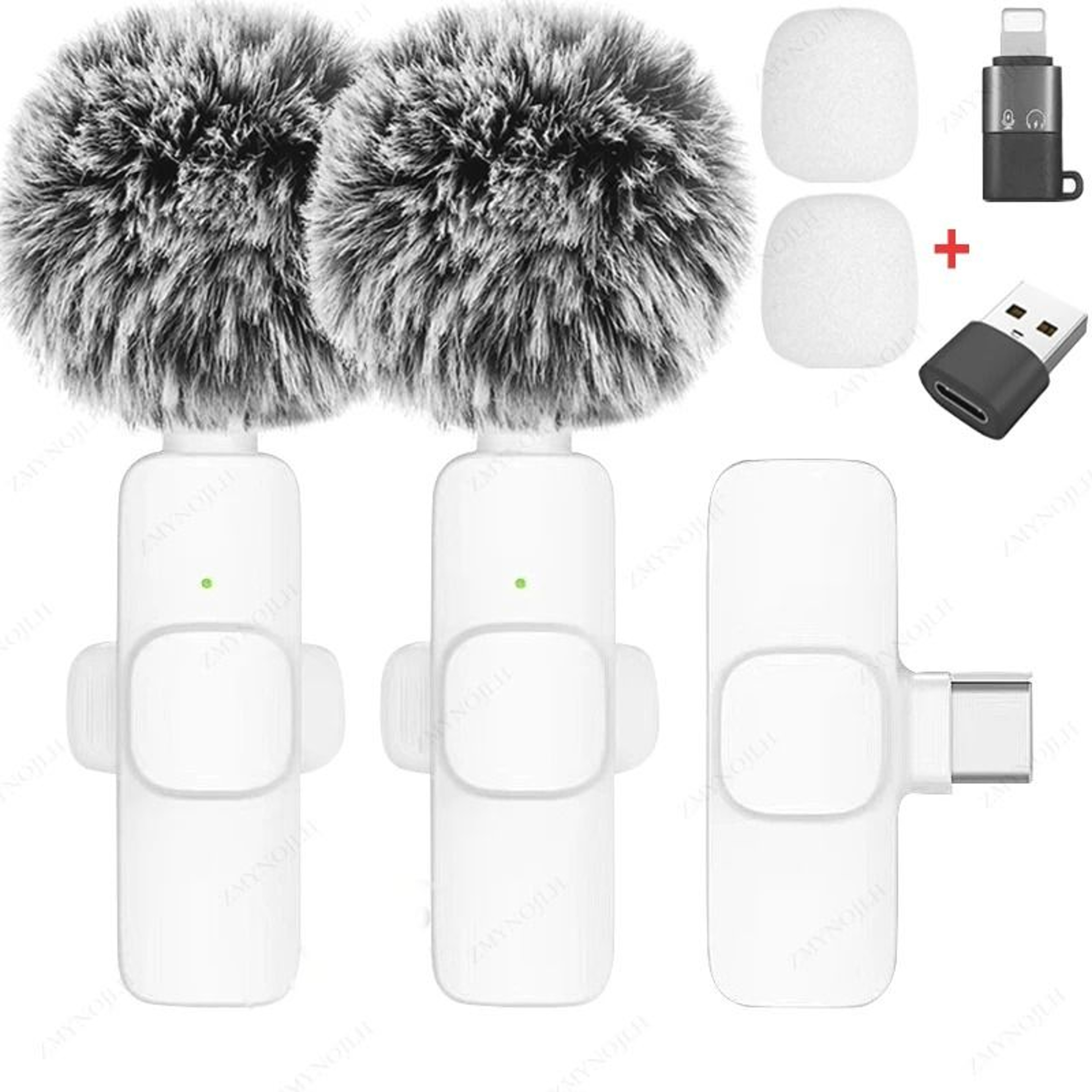 Wireless Lavalier Microphone Portable Mini Audio Recording Mic For Phone And Camera 12