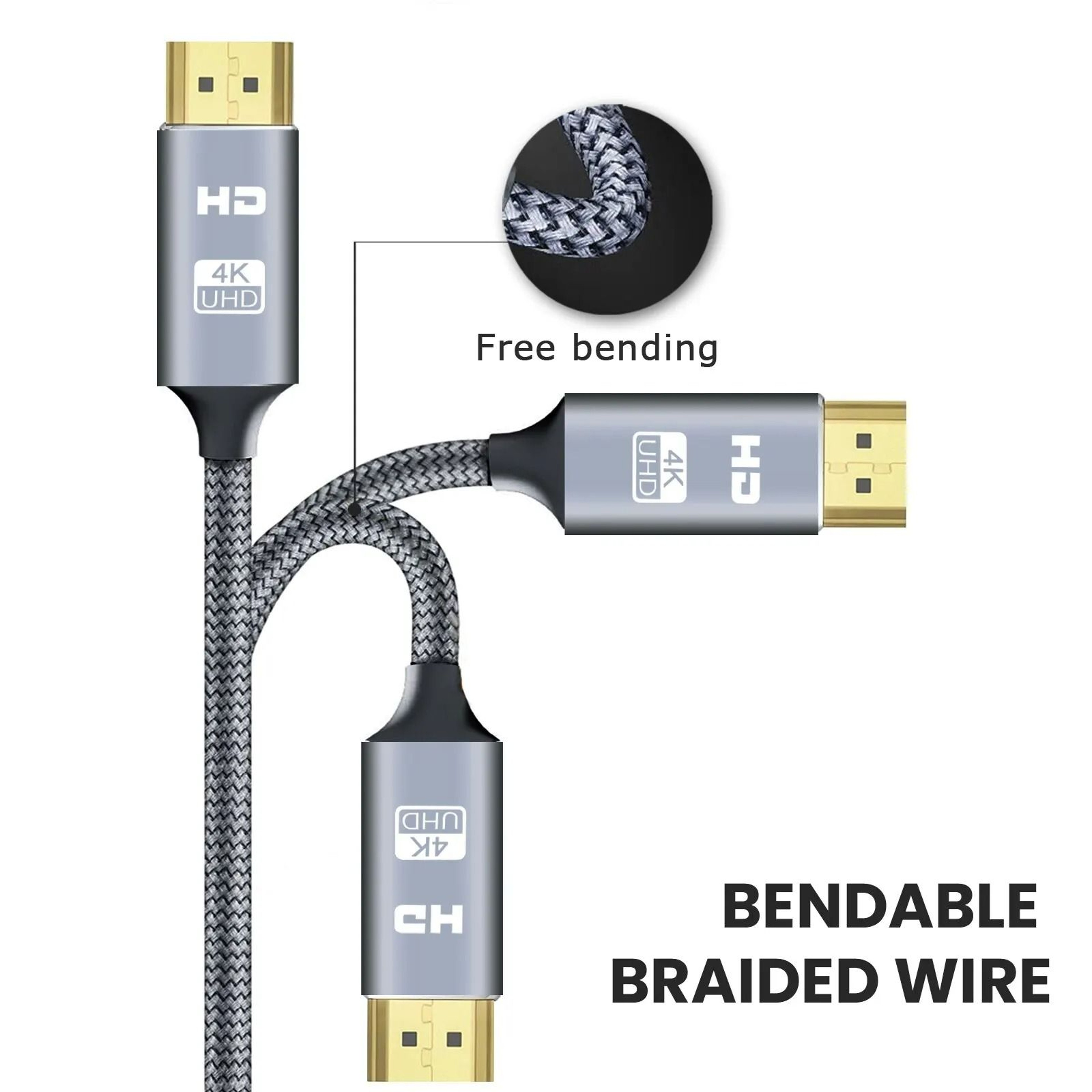 HDMI Cable 20 4K High Speed Ethernet Cable For TV Gaming And Streaming 3