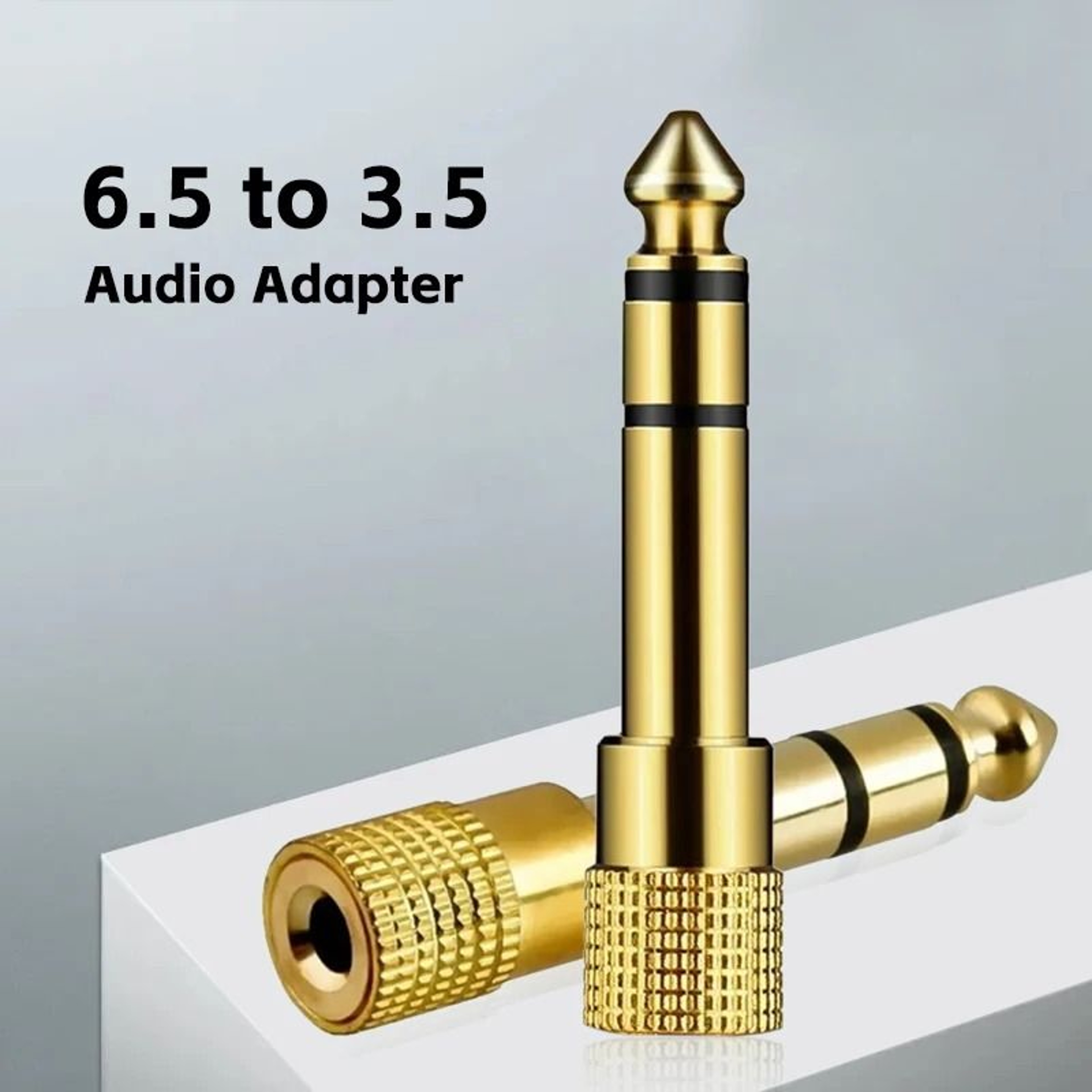 635mm Male To 35mm Female Audio Adapter Gold Plated AUX Connector 0