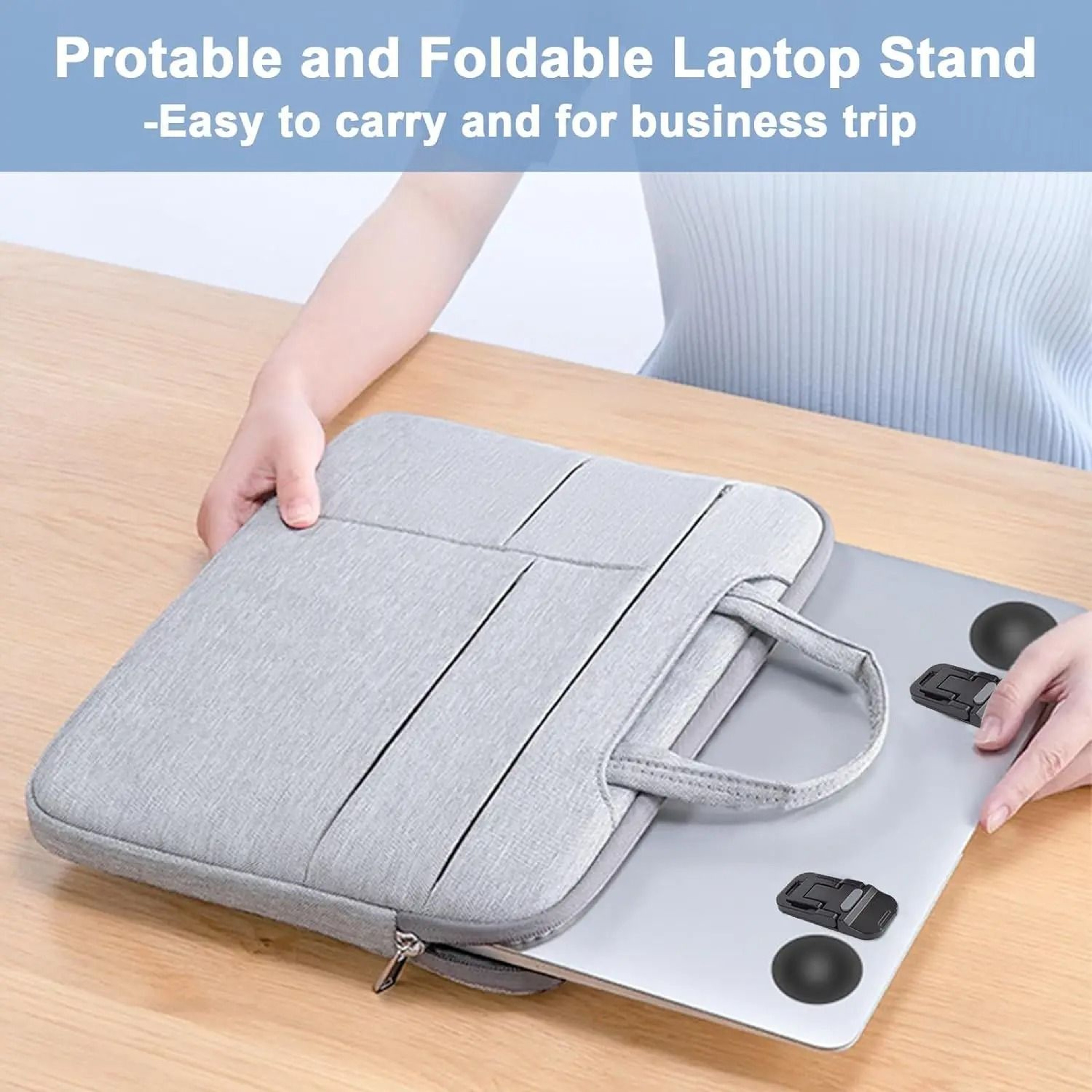 Foldable Adjustable Laptop Stand Portable Notebook Riser With Cooling Support 4