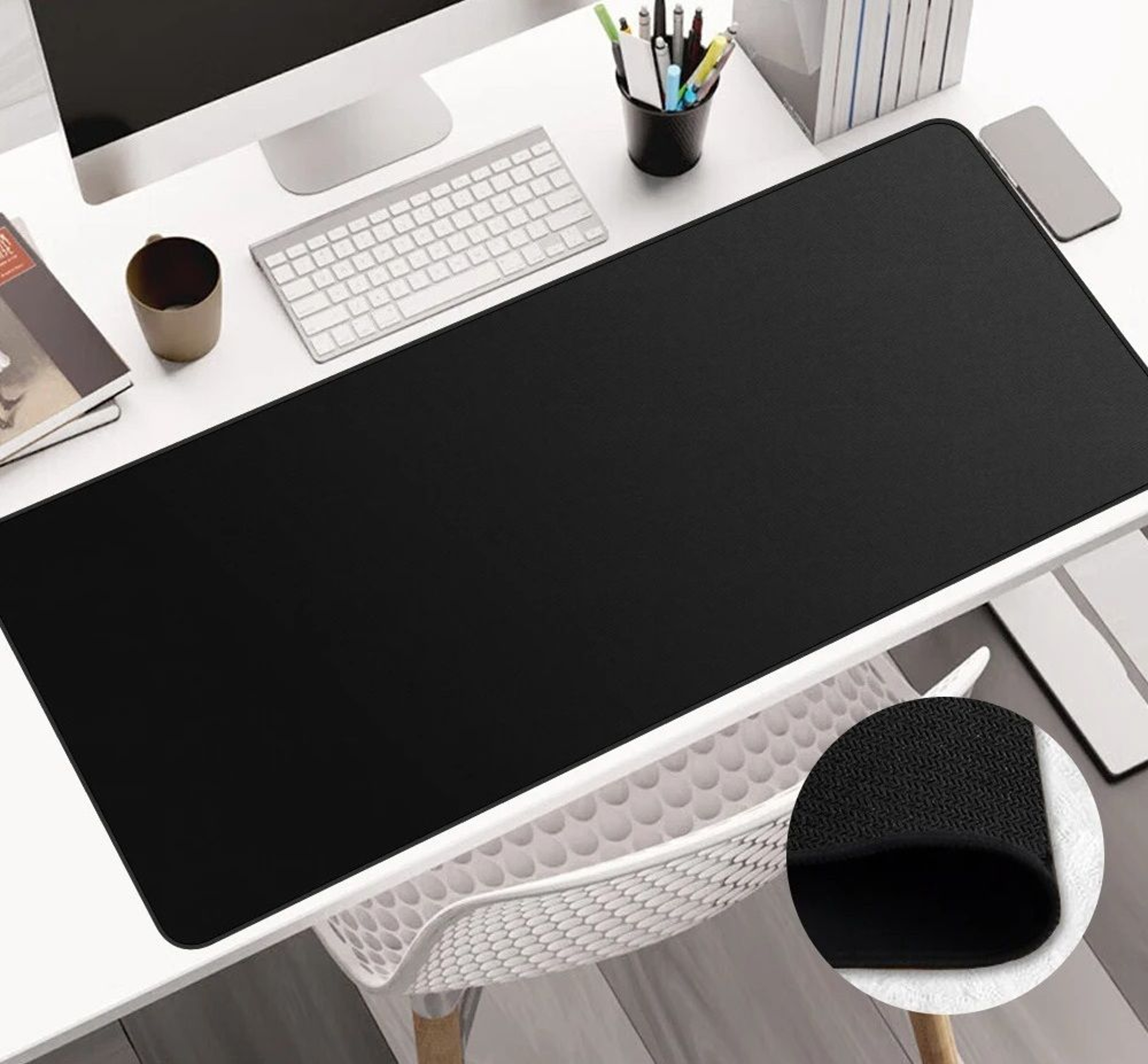 Large Anti Slip Mouse Pad Extended Desk Mat With Stitched Edges 0