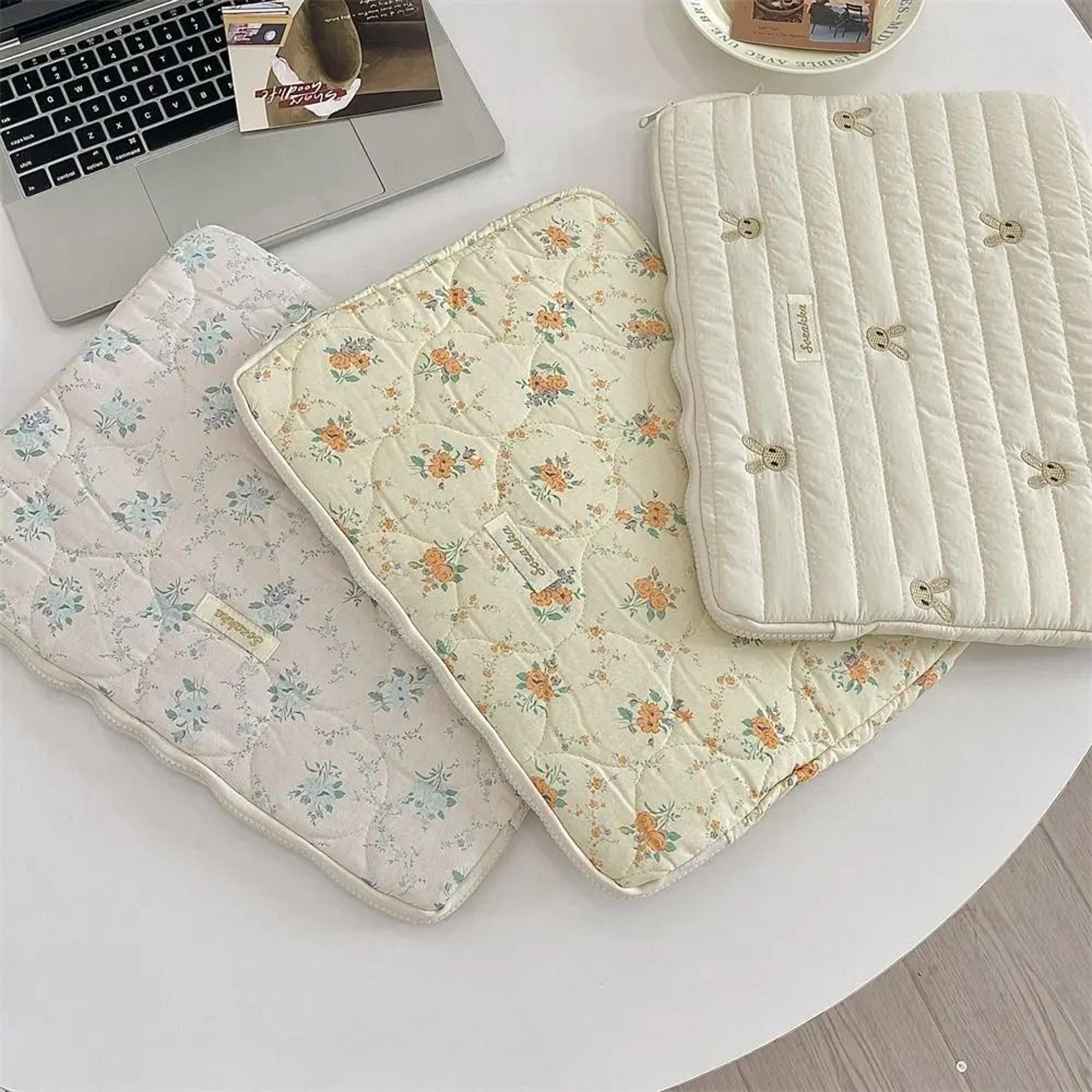 Fashion Laptop Sleeve Case With Bowknot And Floral Design Ultra Thin Protective Pouch 1