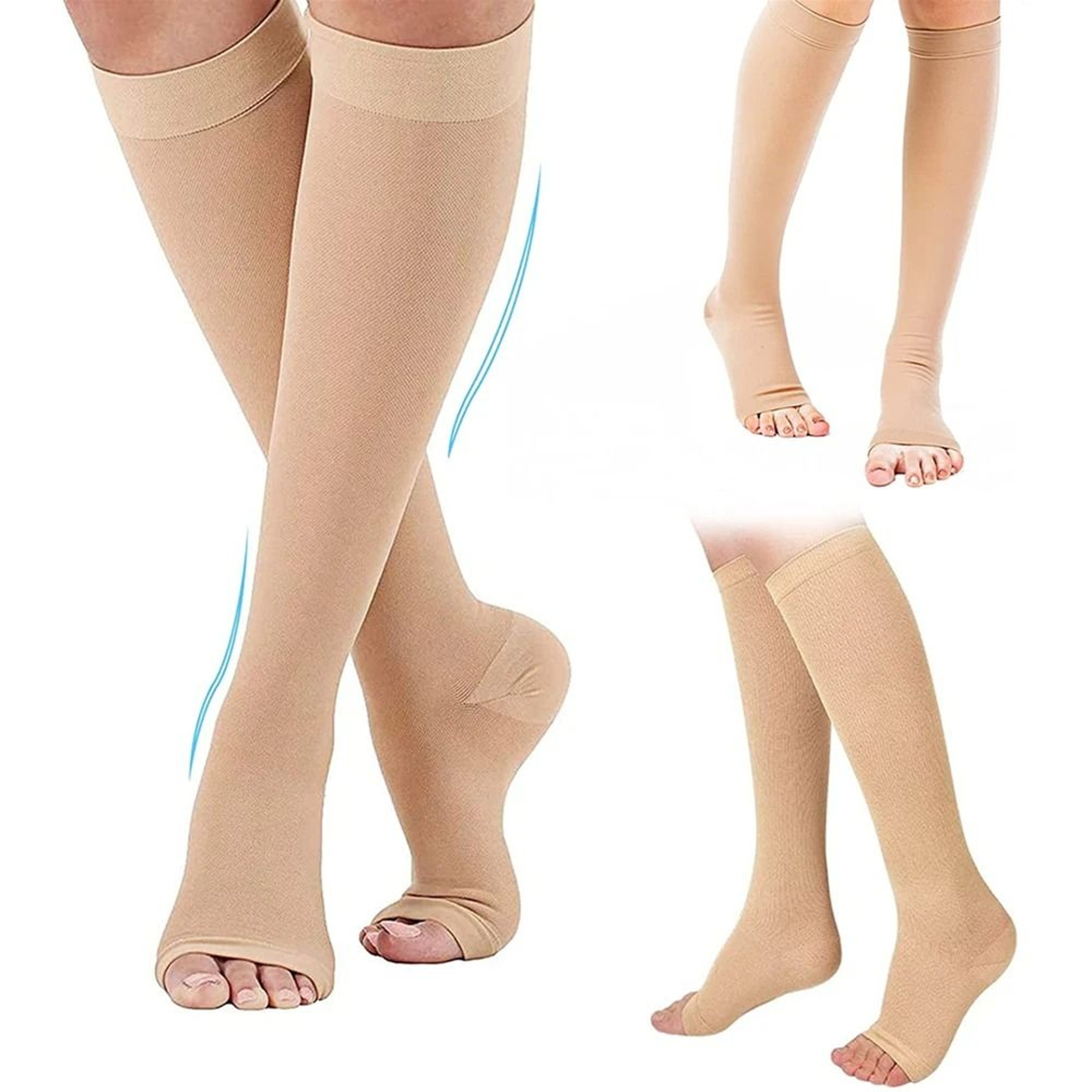 Toeless Compression Socks Medical Support For Varicose Veins 5