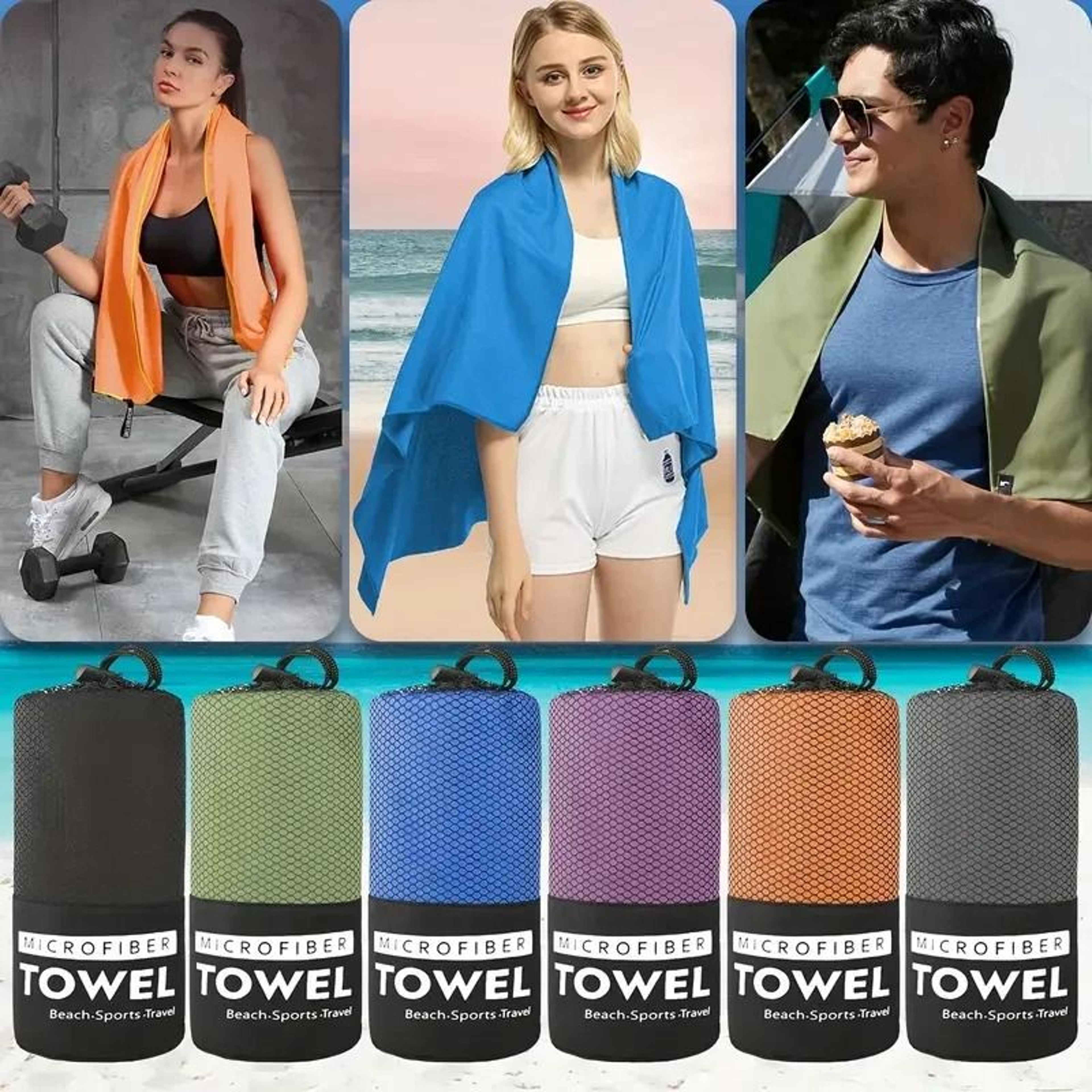 Microfiber Travel Towel  Quick Dry Lightweight Super Absorbent 2