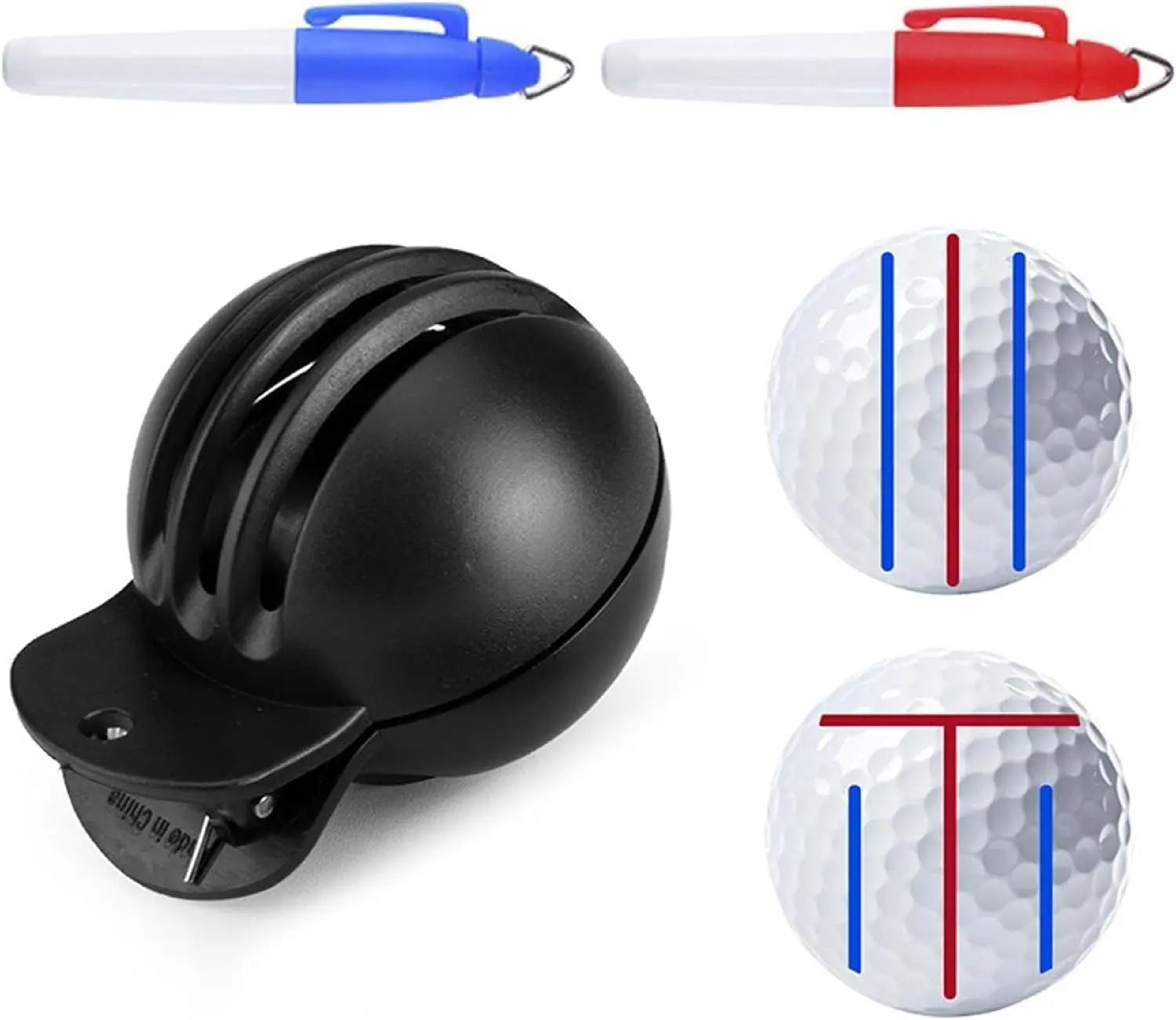 Fade Resistant Golf Ball Liner  Alignment Tool With Two Stamp Markers 0