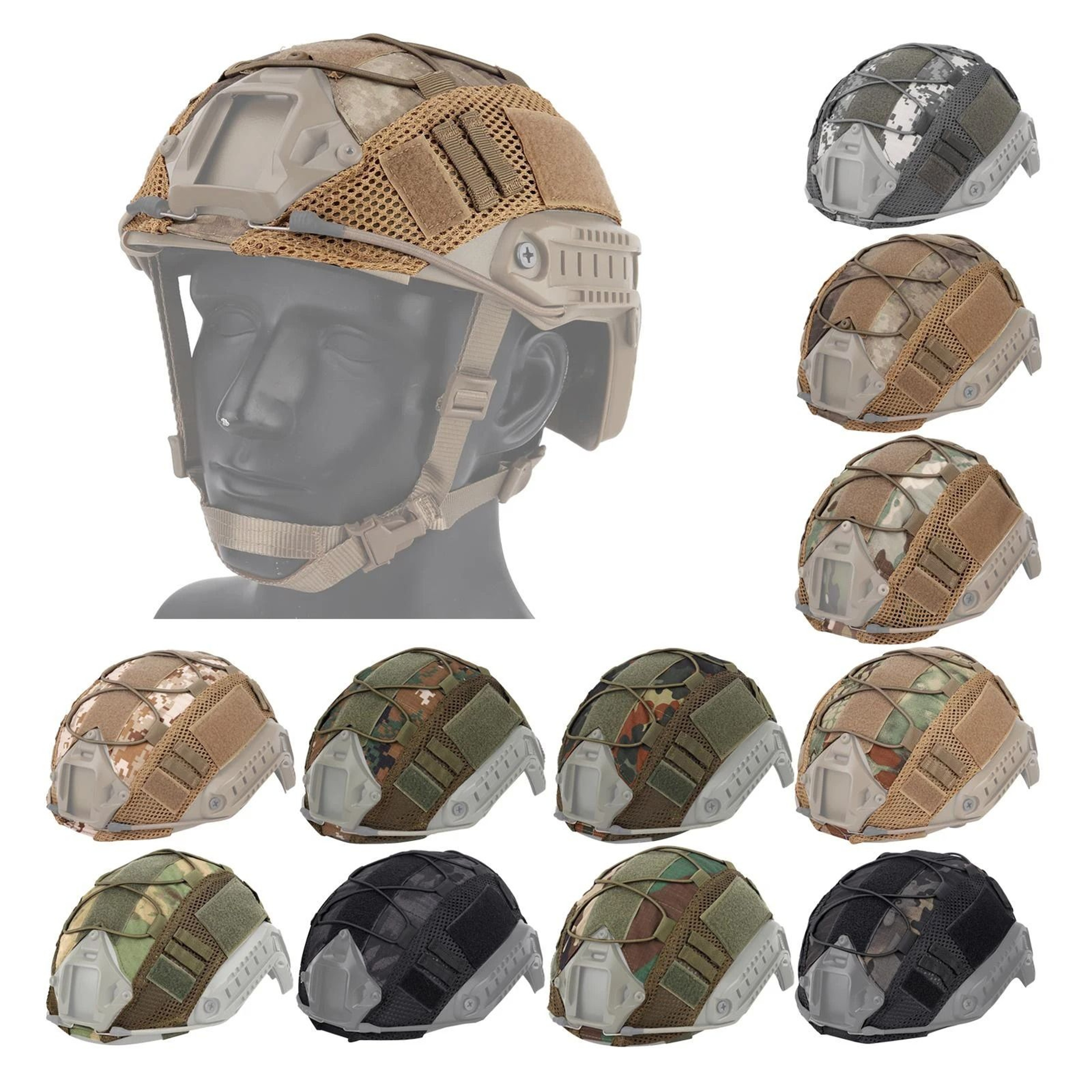 Tactical Helmet Cover Camo Fast Airsoft Paintball High Cut Helmet Cloth 1