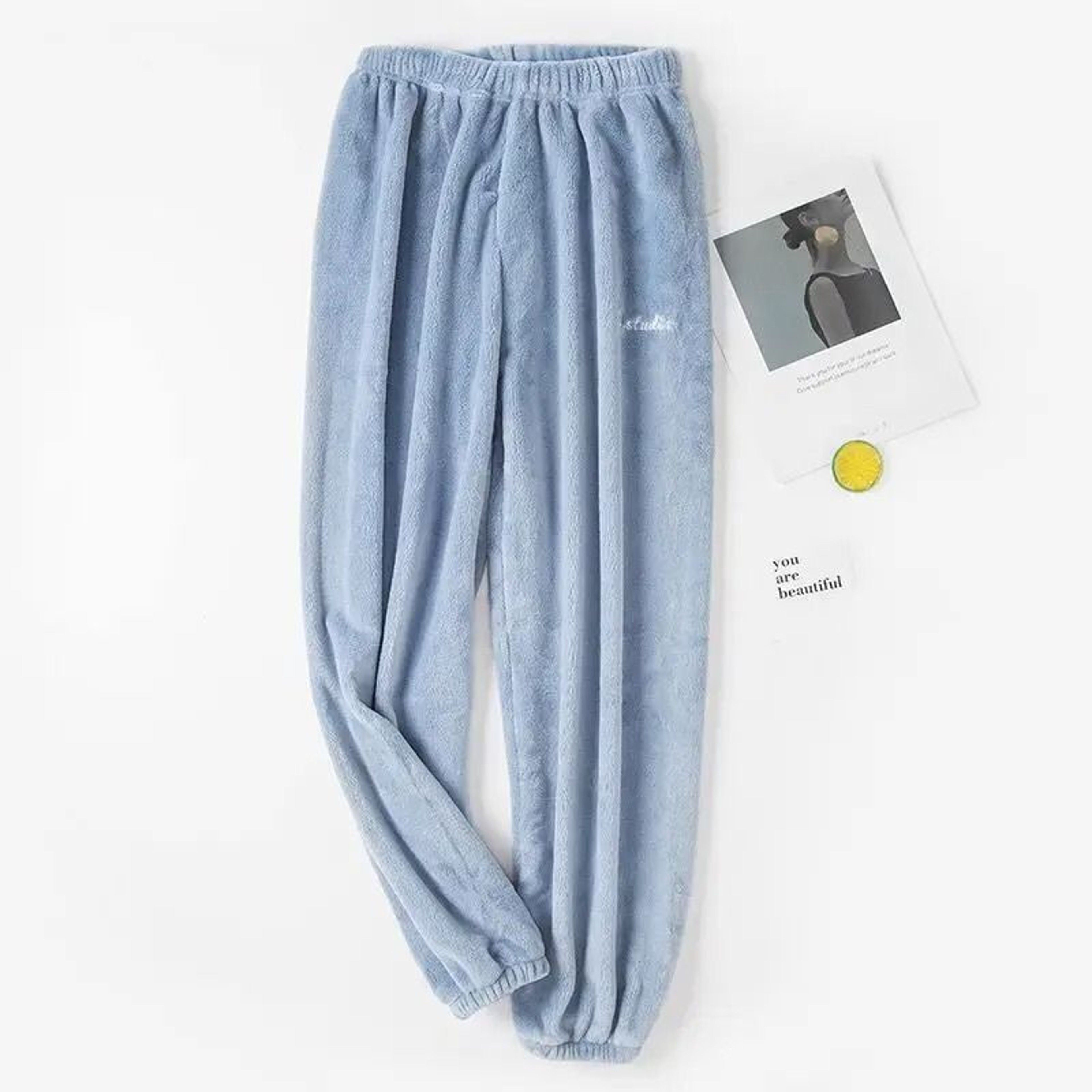 Womens Warm Velvet Ribbed Fleece Pajama Set Pullover And Pants 14