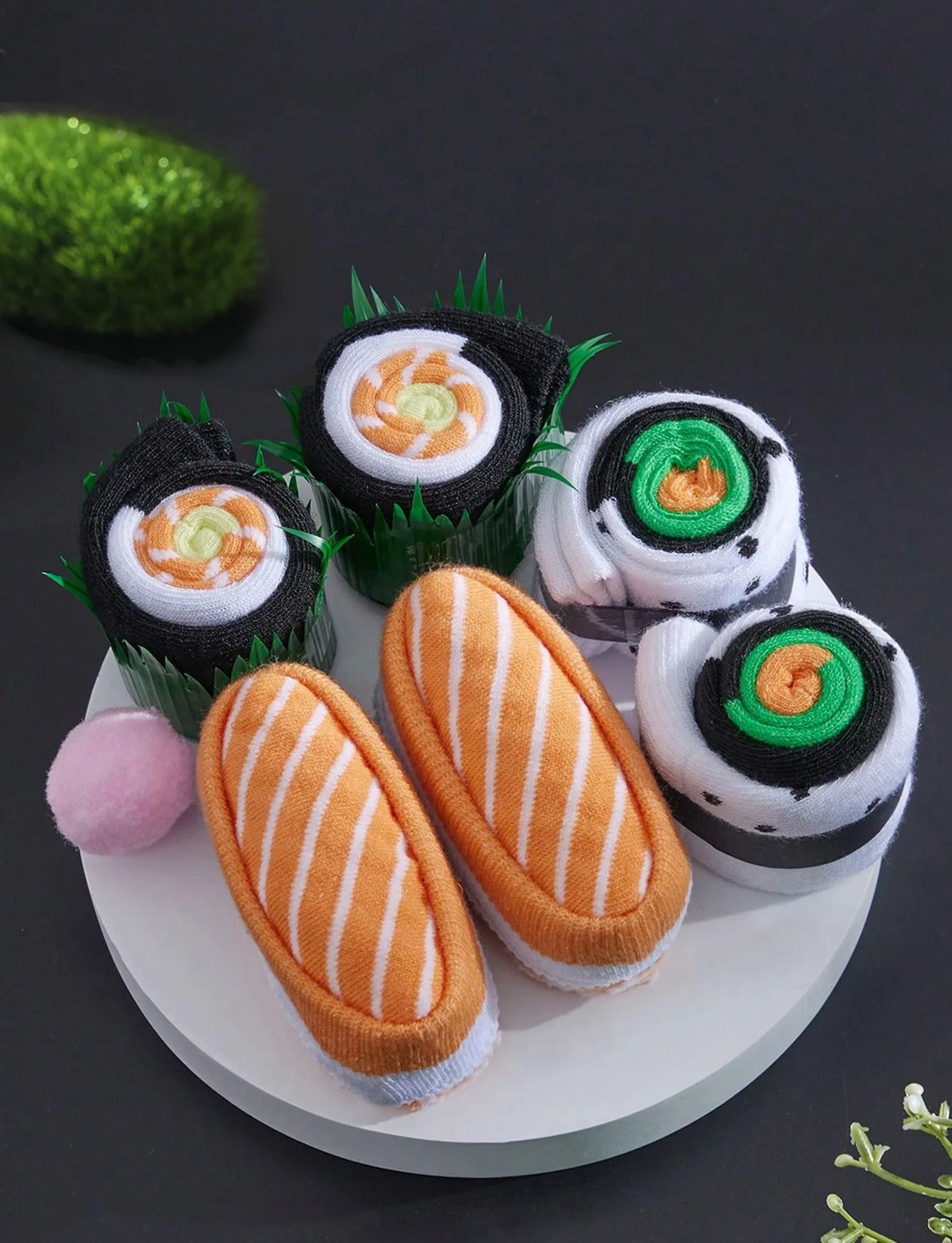 Mid Calf Sushi Gift Box Socks Colorful Fun Novelty Socks For Men And Women 2