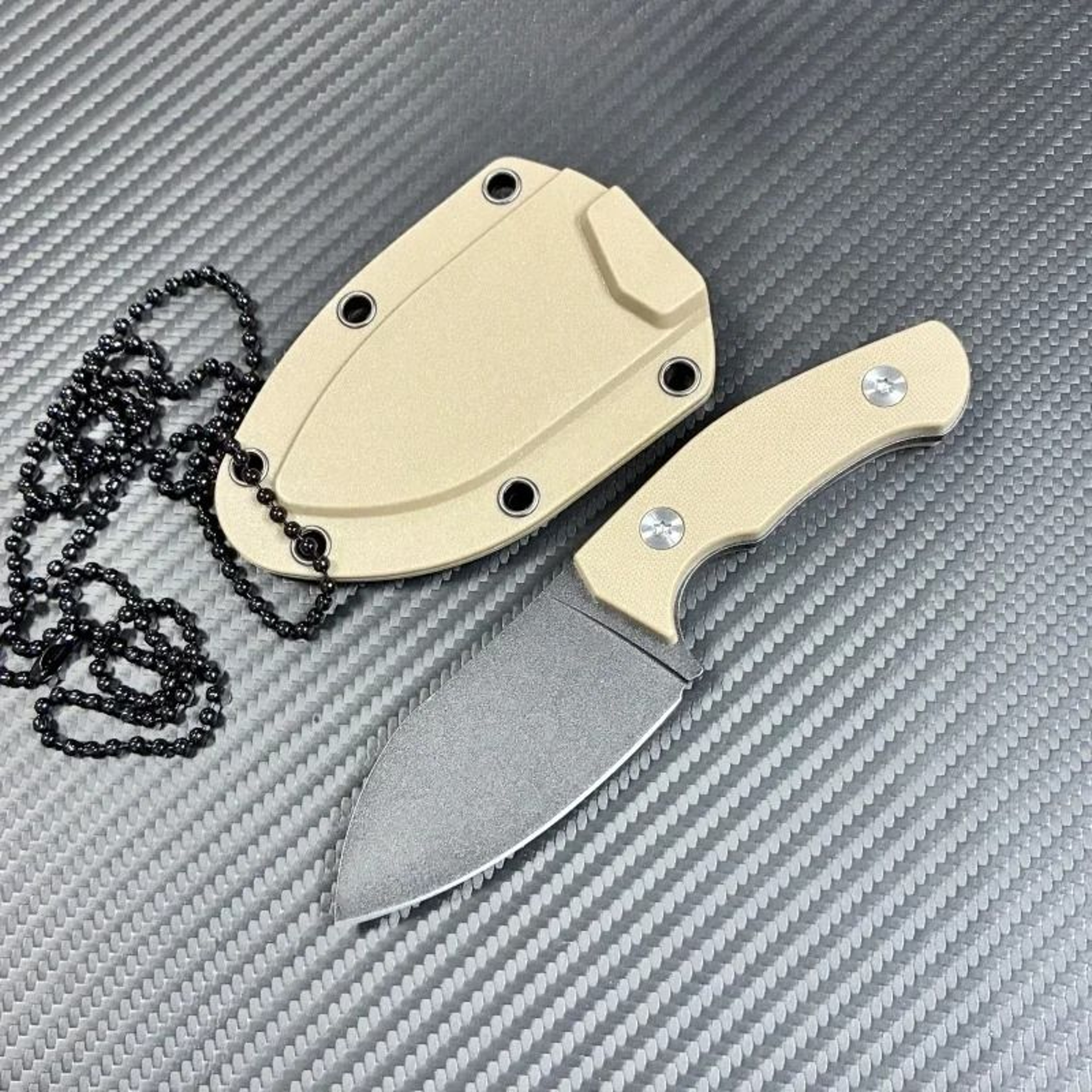 Black Obsidian Small Straight Knife EDC Outdoor Utility Tool 8