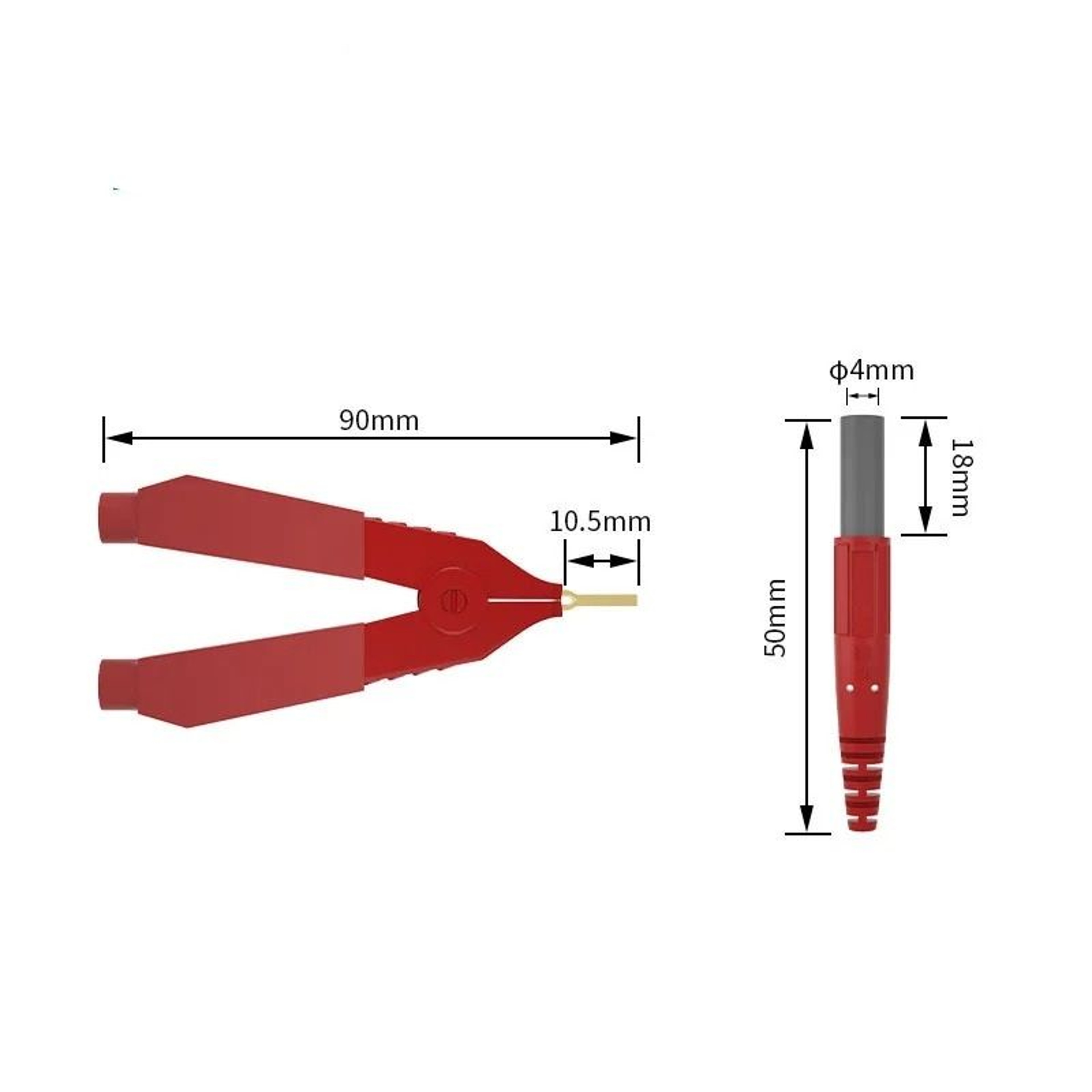 Kelvin Test Clamp Cable Set With 4 Mm Safety Banana Connectors Two Piece 1 Meter Leads 2