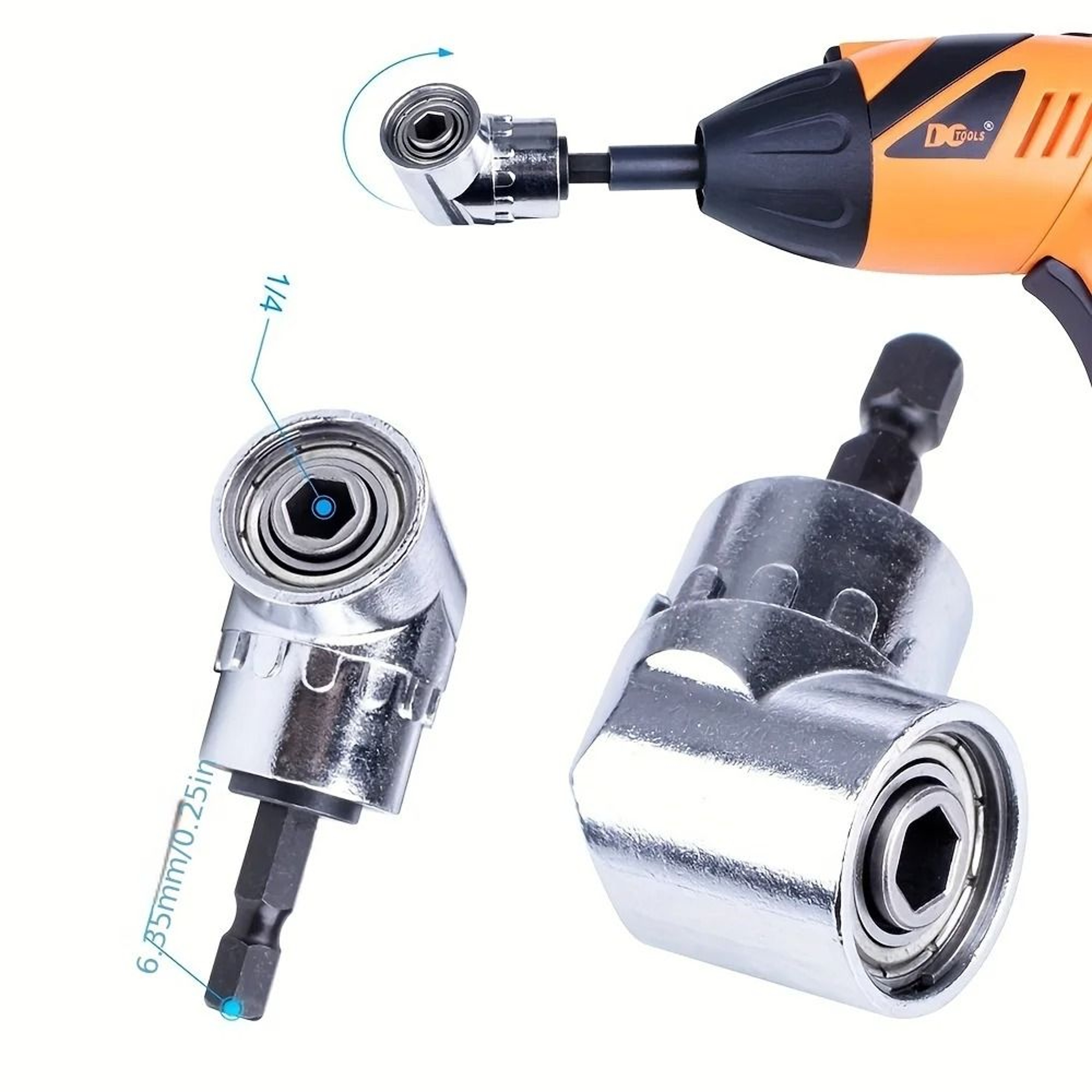105 Degree Turning Screwdriver Joint Electric Drill Corner Attachment Tool 0