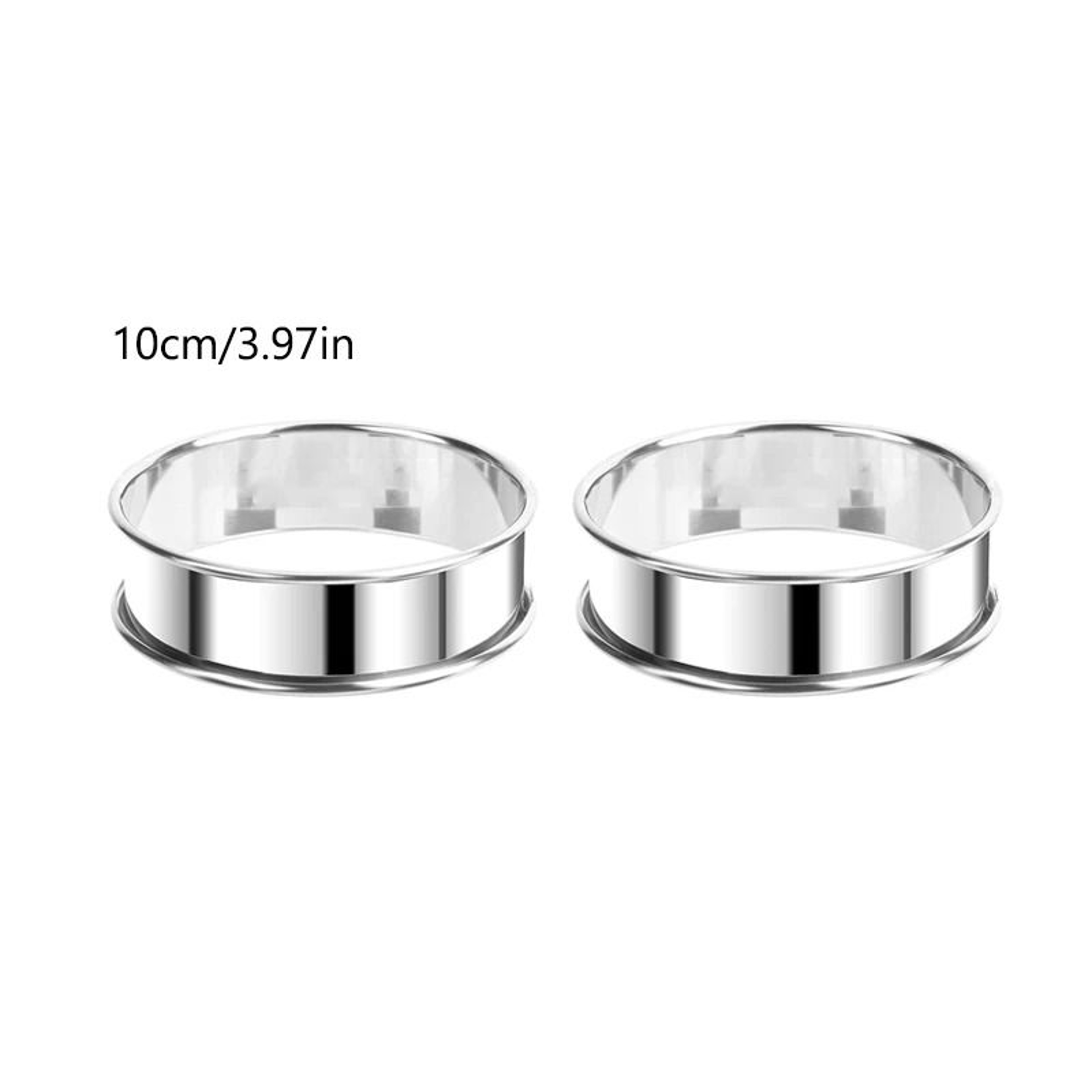 Stainless Steel Baking Rings Set For Tarts Cakes Cookies And Pastries 2 Pieces 7