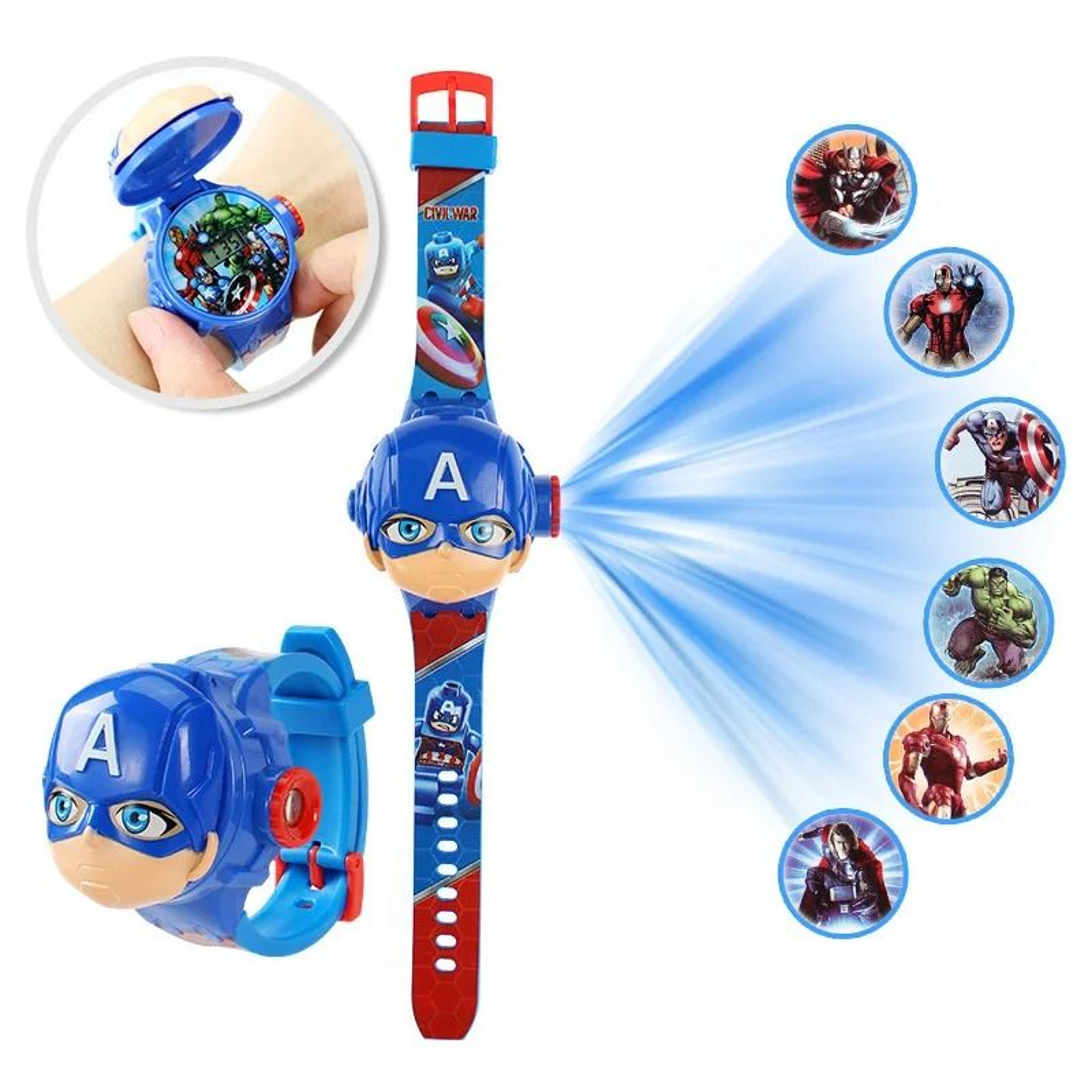 3D Projection Kids Digital Watch With Flip Cover And Cartoon Images 11