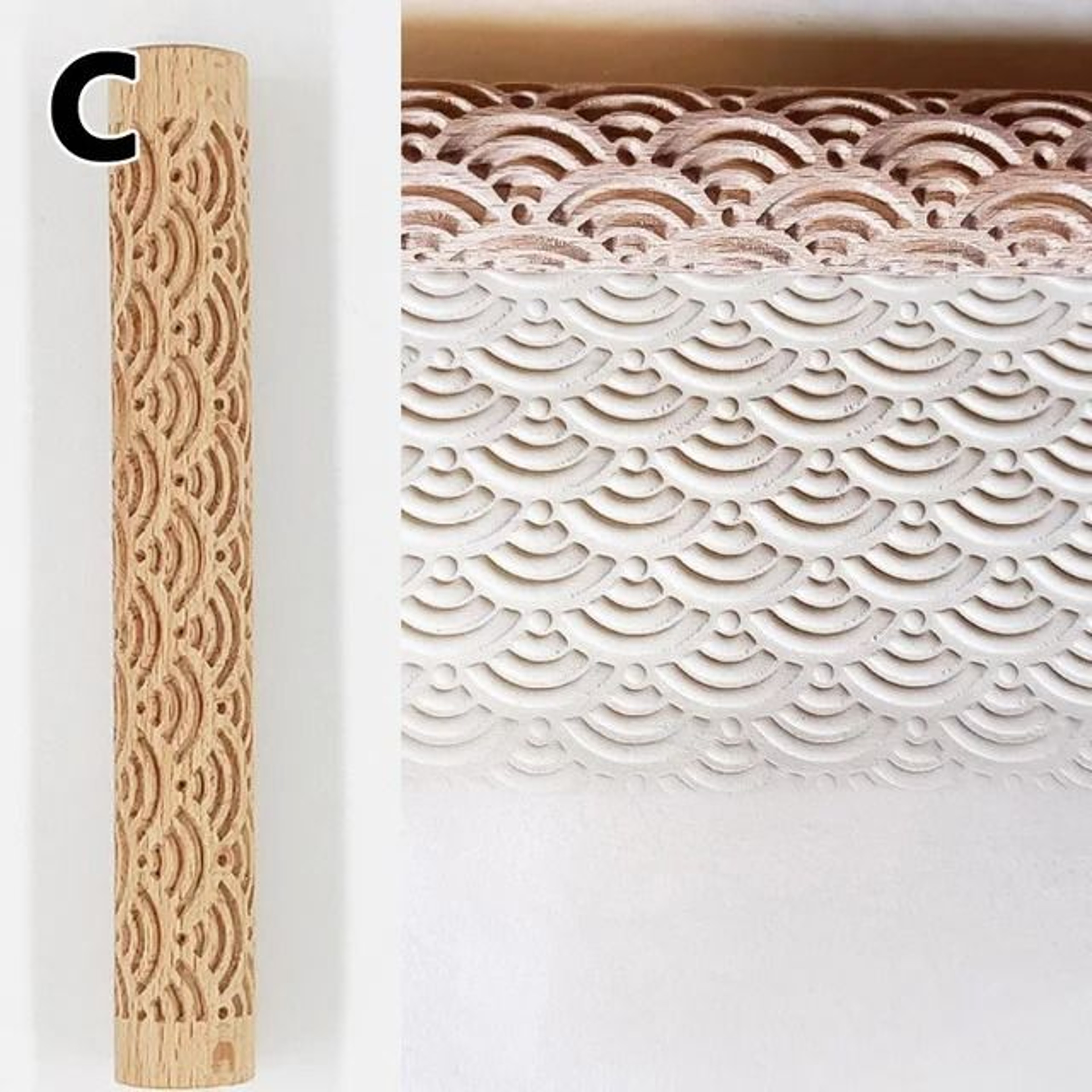 Wooden Texture Rolling Pin For Pottery Clay And DIY Craft Projects 6