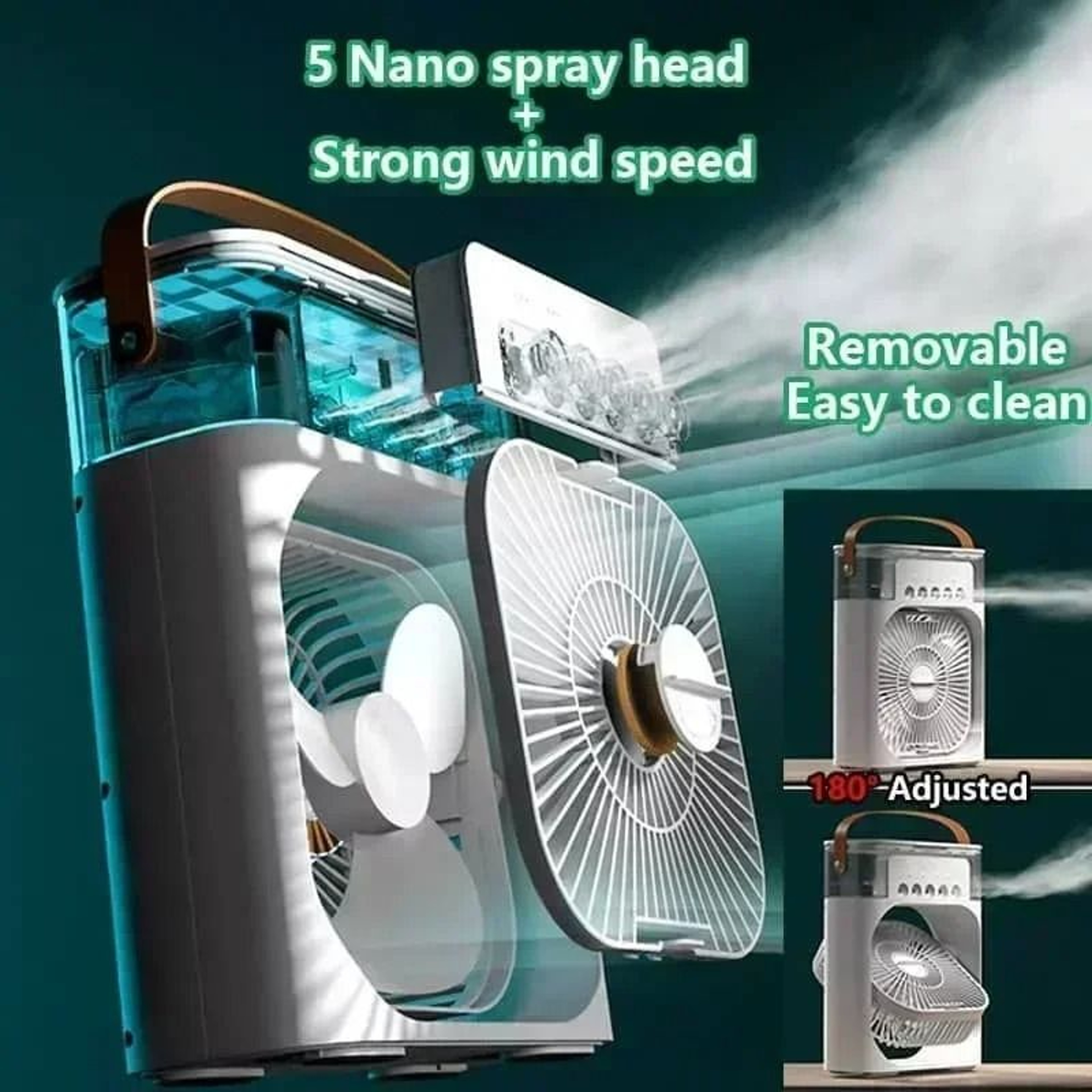 3 In 1 Mini Air Cooler Fan With LED Night Light Portable Humidifier For Home And Office 3