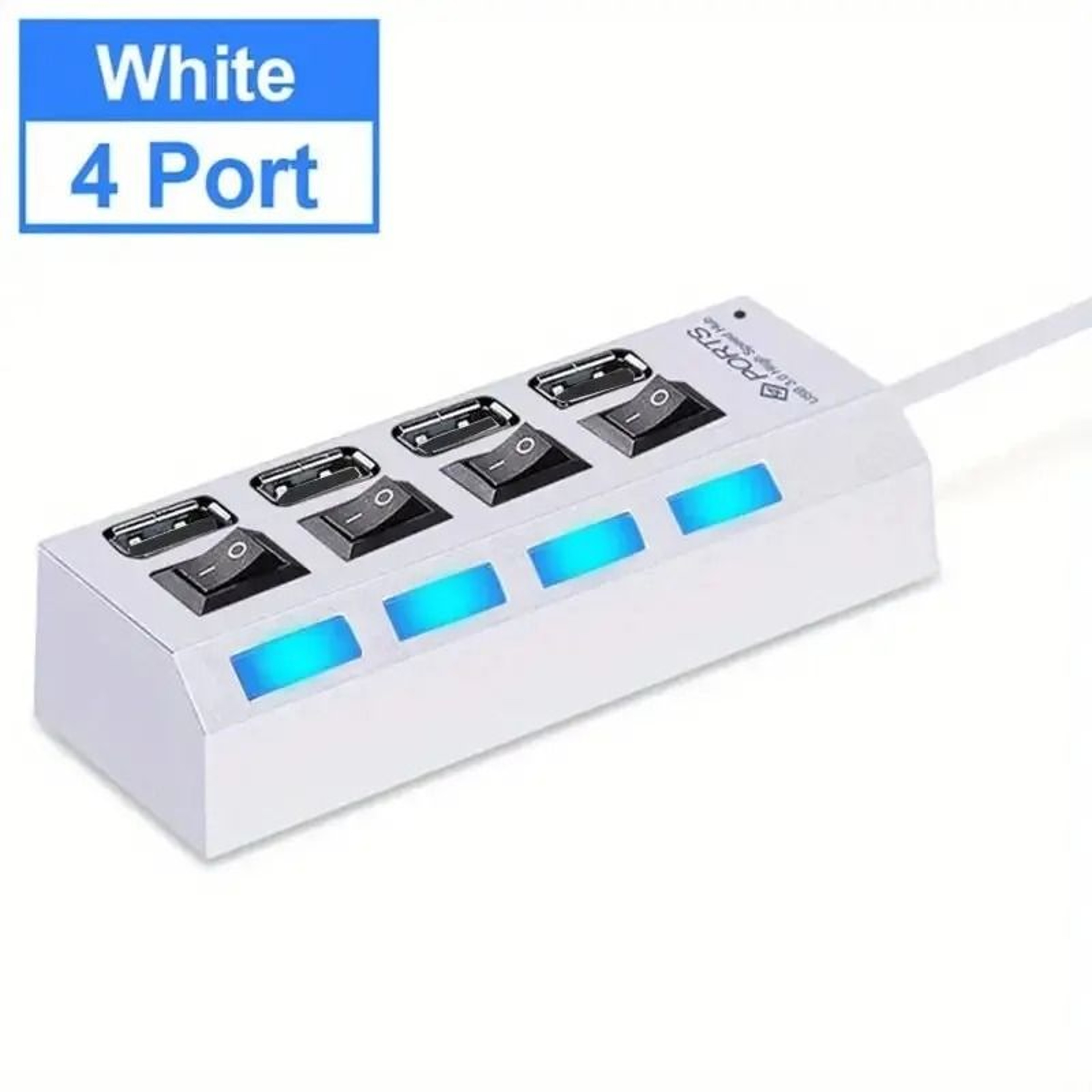 High Speed USB Hub 4 Port Or 7 Port Multi Splitter With LED Switch For PC And Laptop 7