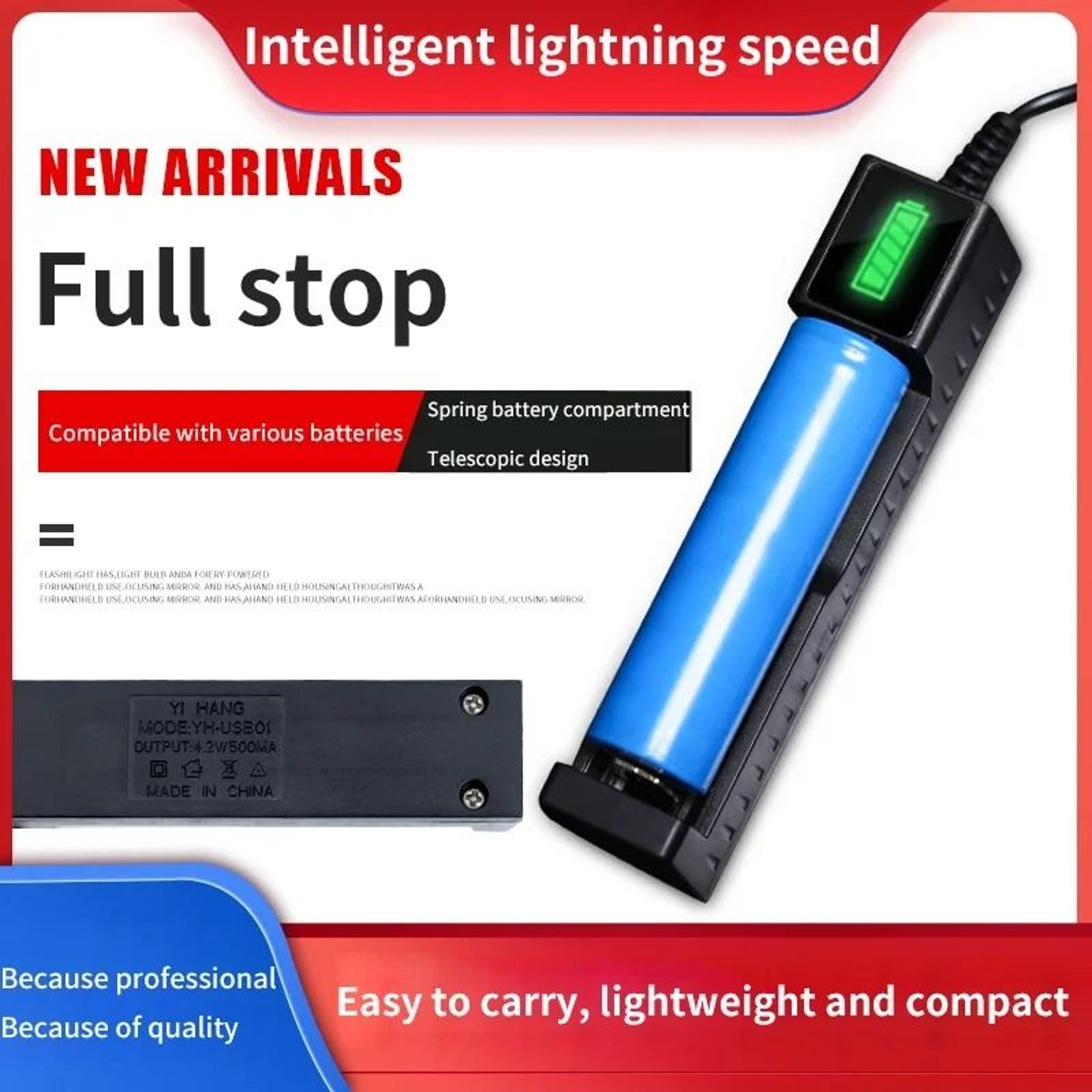USB Battery Charger For 18650 16340 14500 Rechargeable Lithium Batteries With 1 2 Or 4 Slots 2