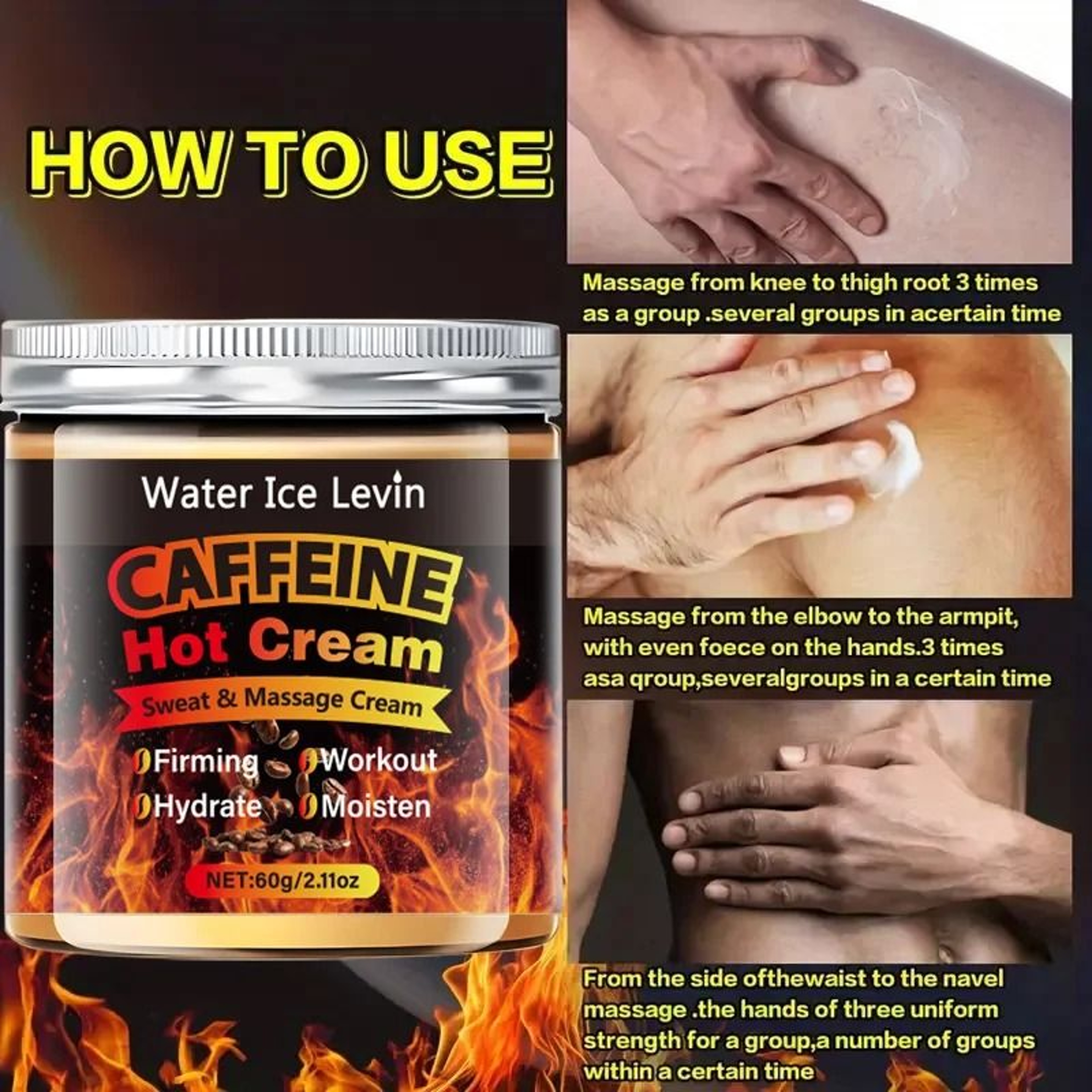 Caffeine Hot Massage Cream For Moisturizing And Firming Care 5