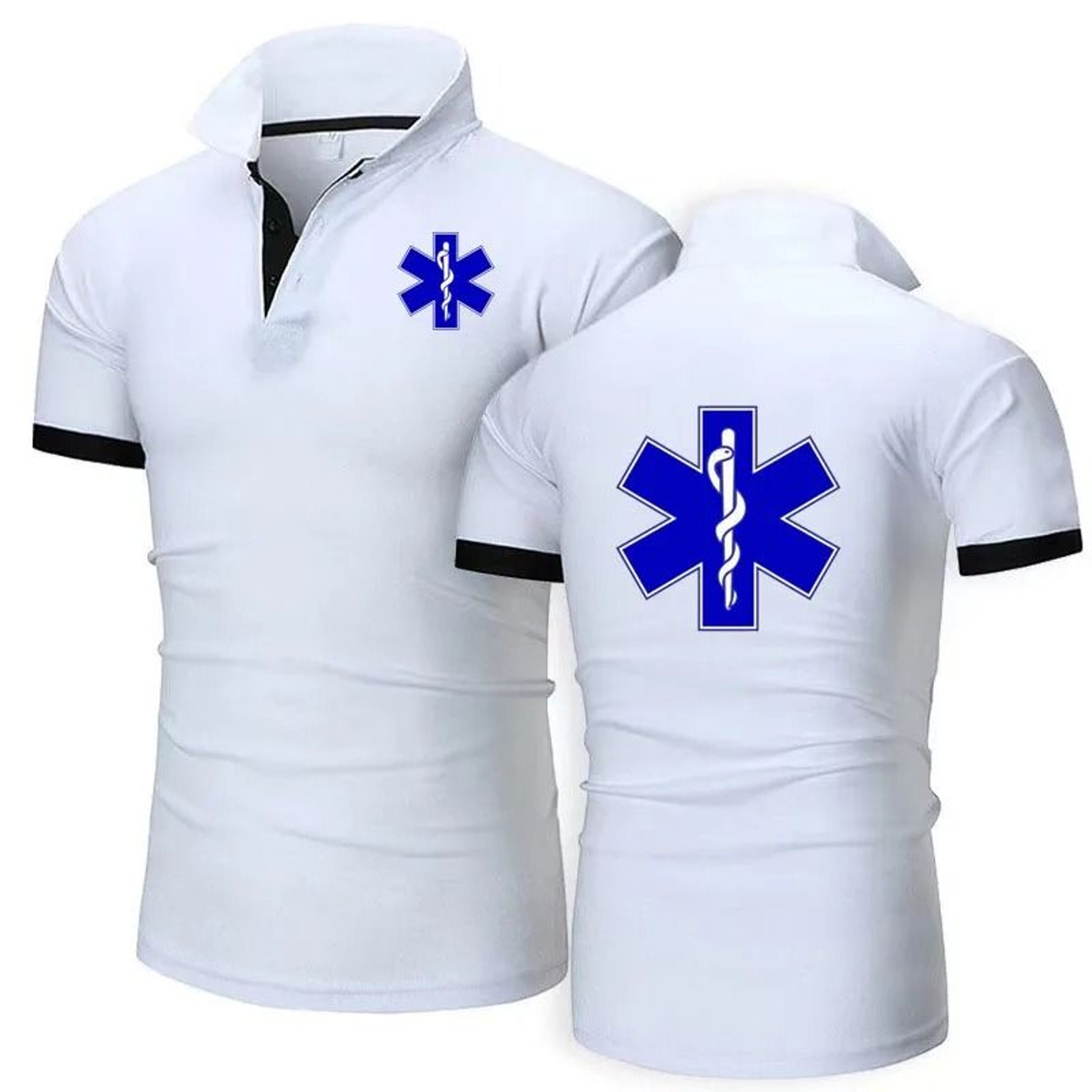 Mens Casual Emergency Style Polo Shirt 13