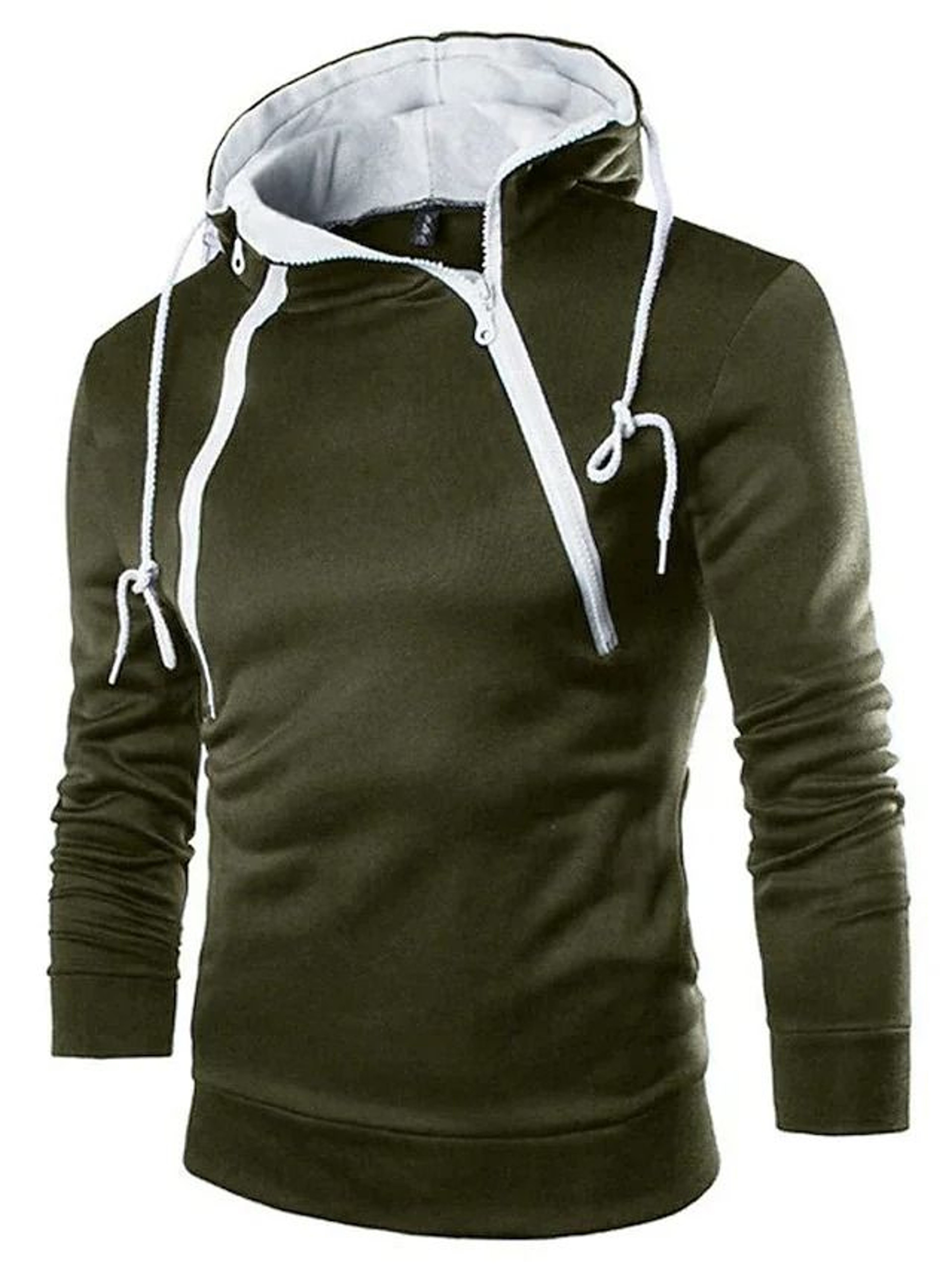 Mens High Neck Zipper Hoodie Sweatshirt For Casual Winter Wear 11