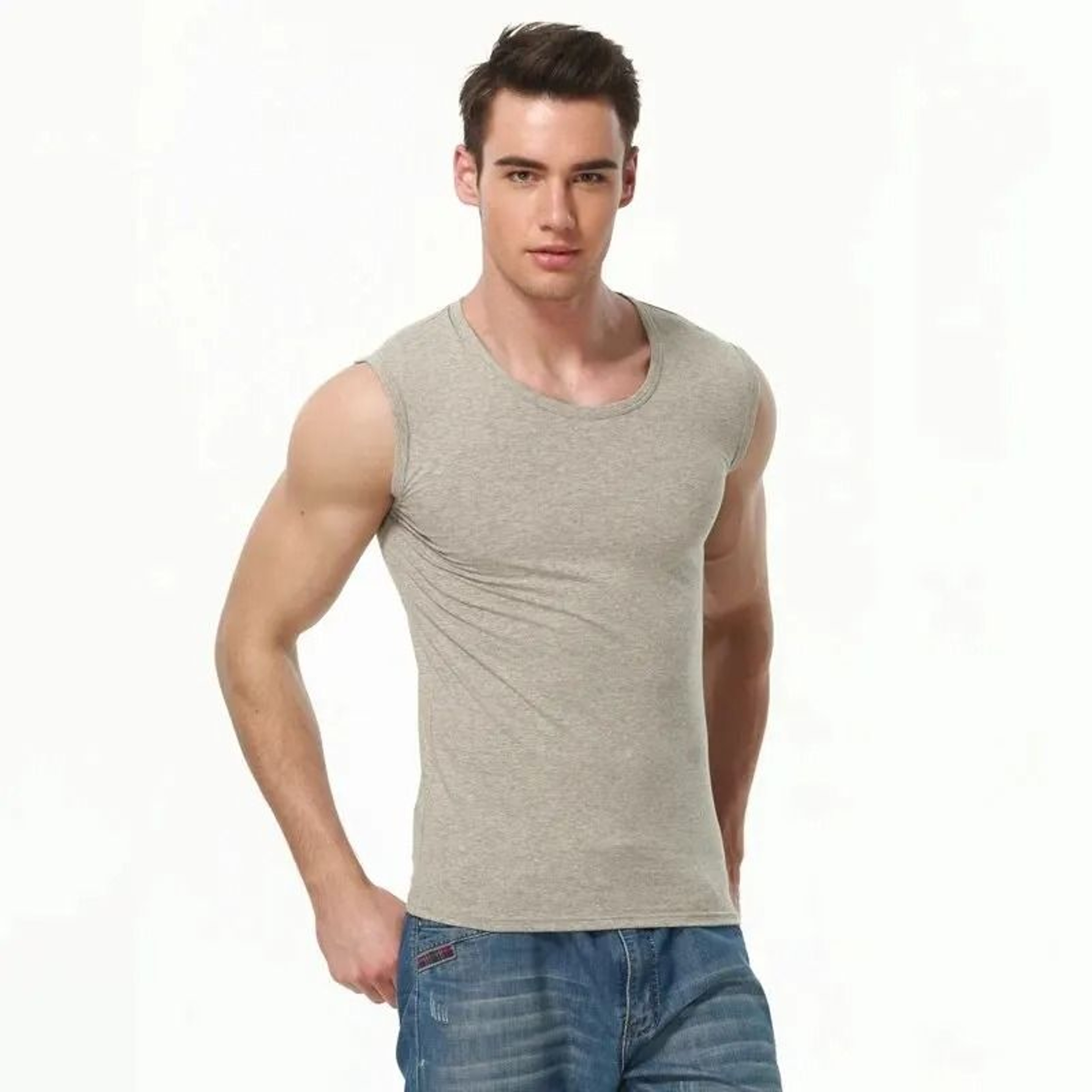 Mens Cotton Sleeveless Slim Fit Vest For Sports And Daily Wear 7