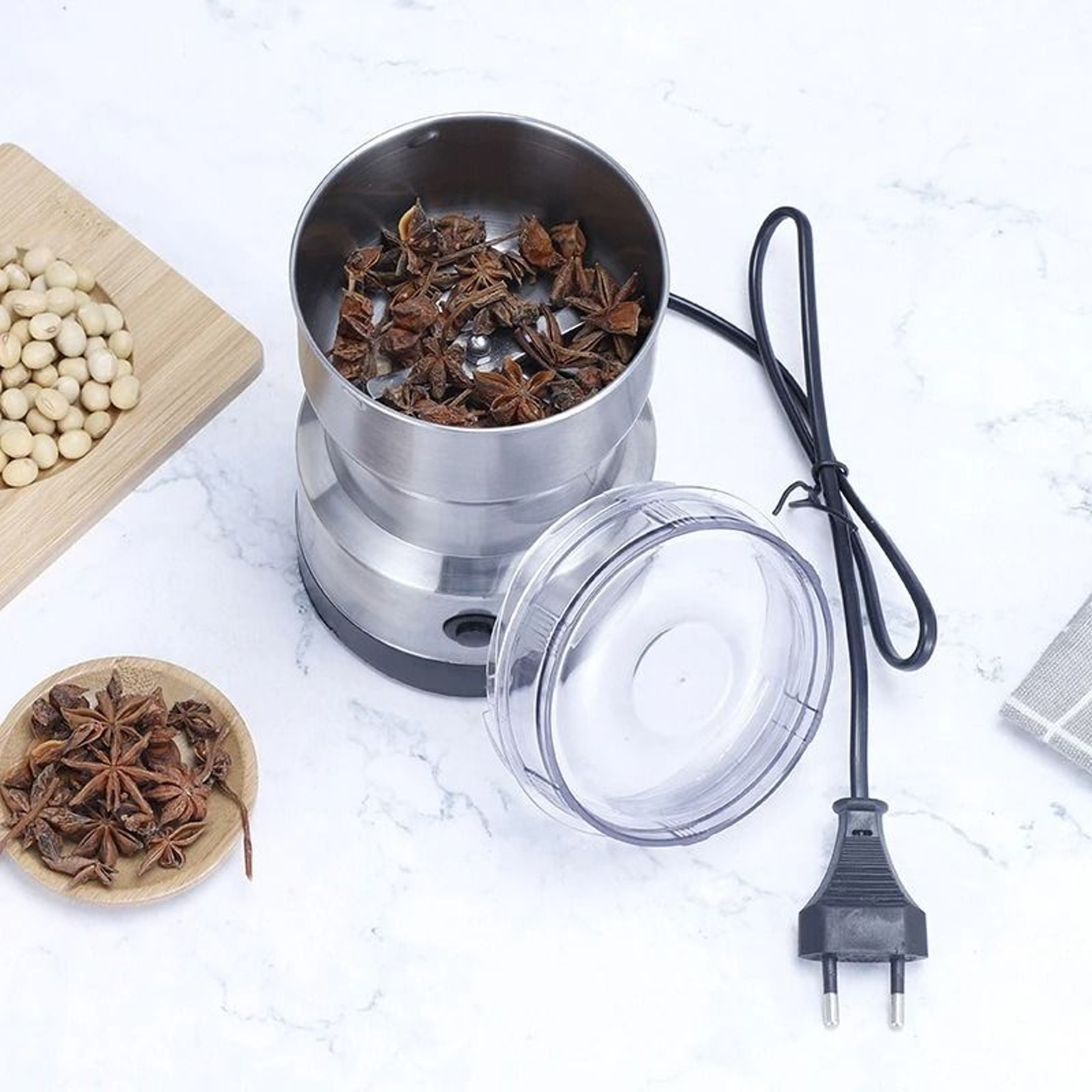 Mini Electric Grinder 300ml Stainless Steel Dry Food Coffee And Spice Pulverizer With 4 Blades 4