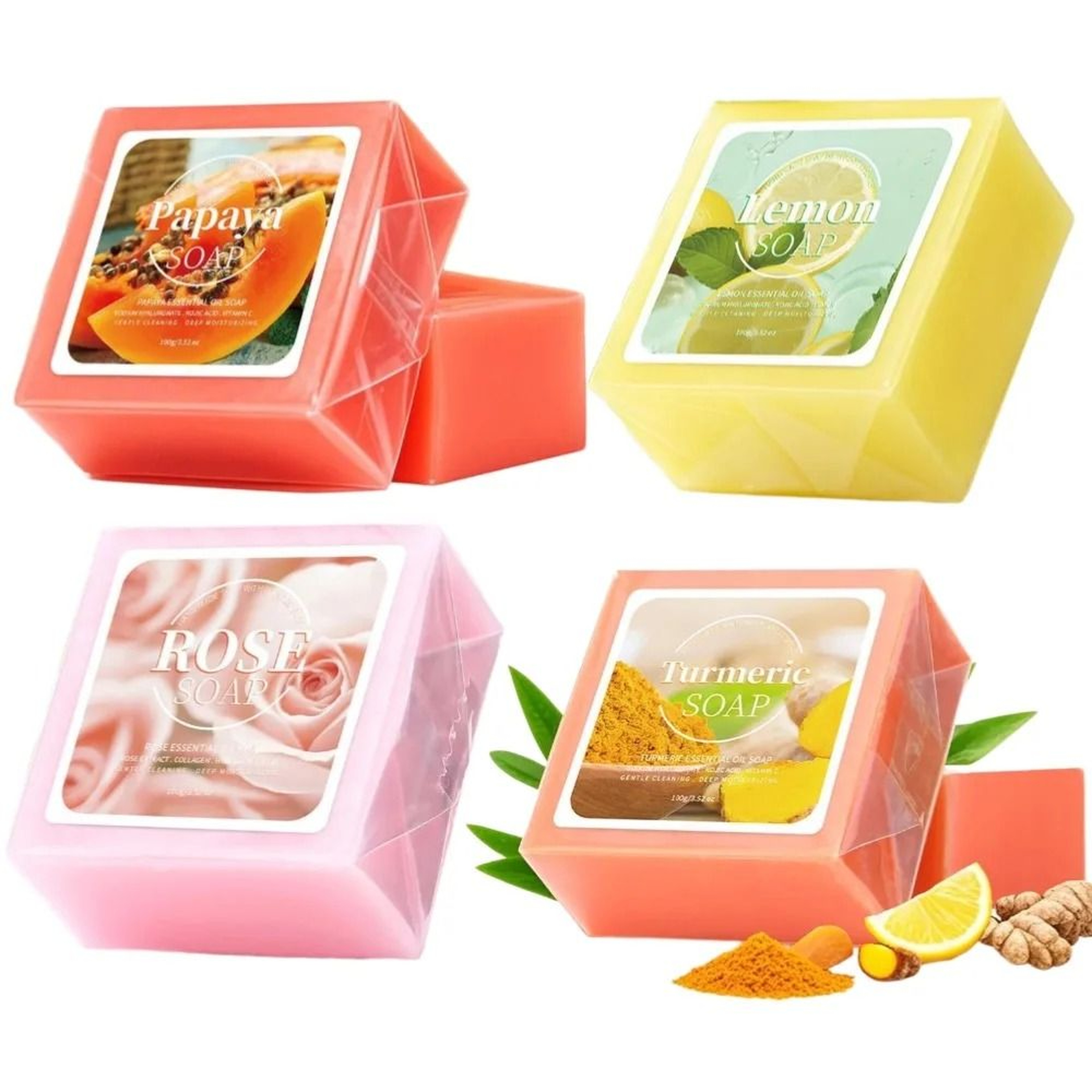 Turmeric Rose Natural Cleansing Soap With Essential Oils For Smooth And Bright Skin 0