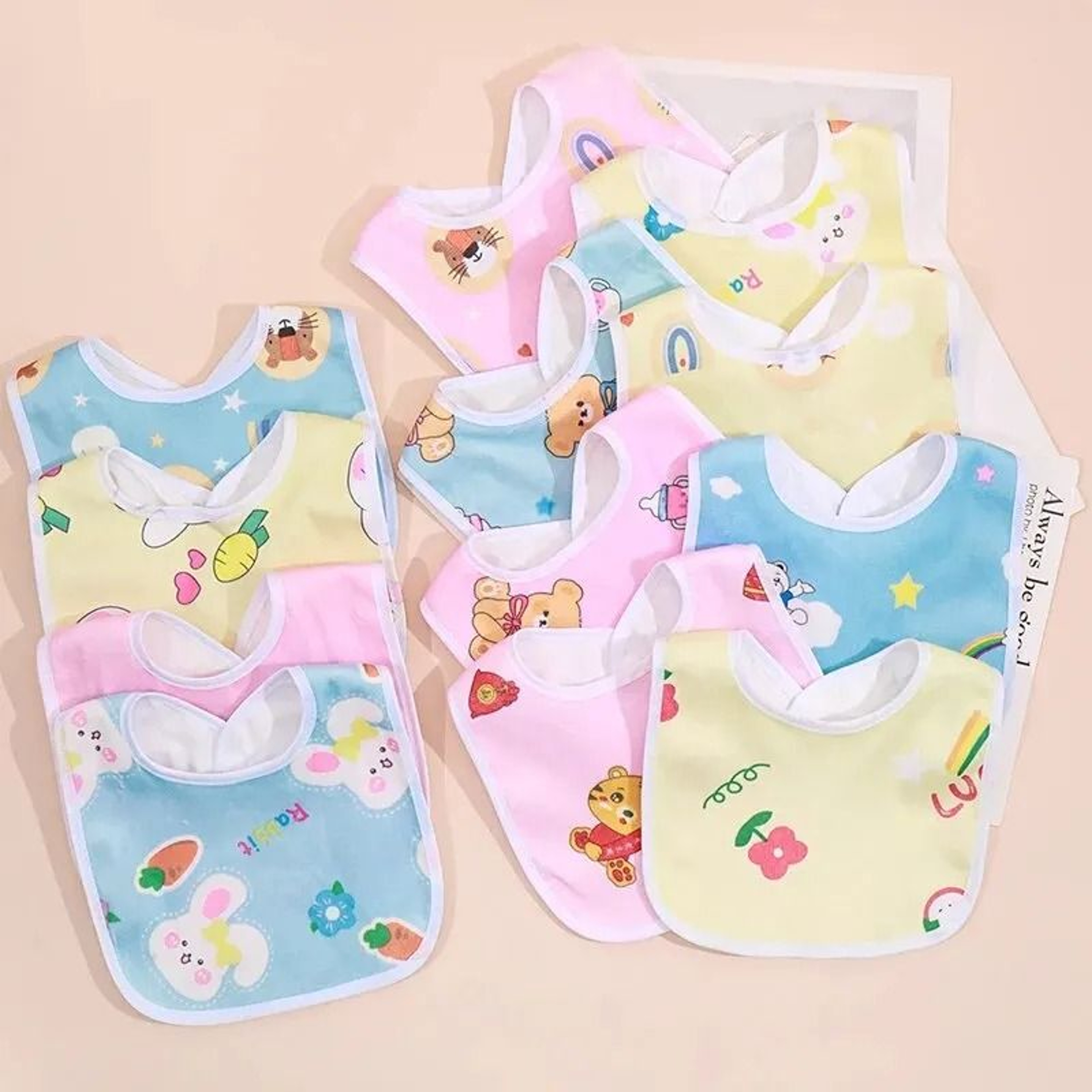 Ultra Soft Waterproof Baby Bib Set With Snap Closure 4
